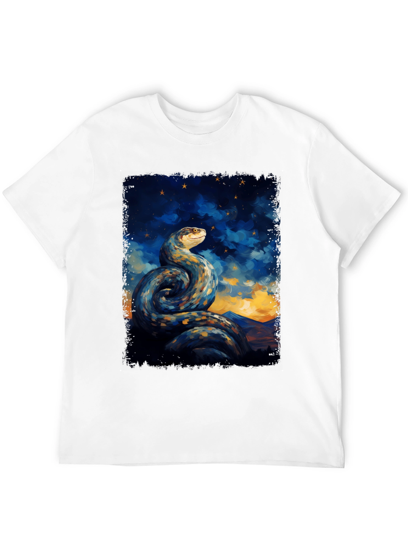 Serpent Night Sky T-Shirt - Artistic Snake Tee