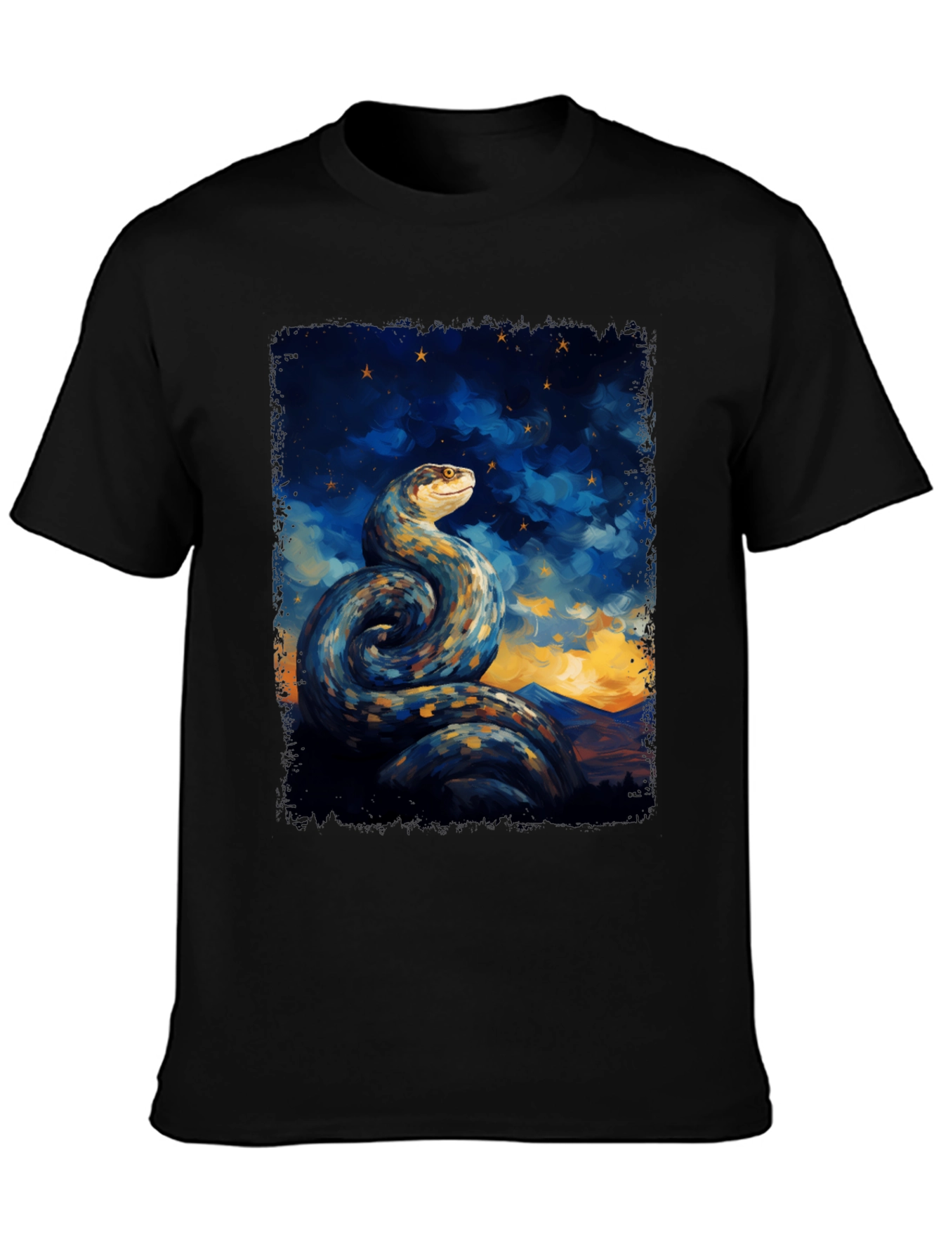 Serpent Night Sky T-Shirt - Artistic Snake Tee