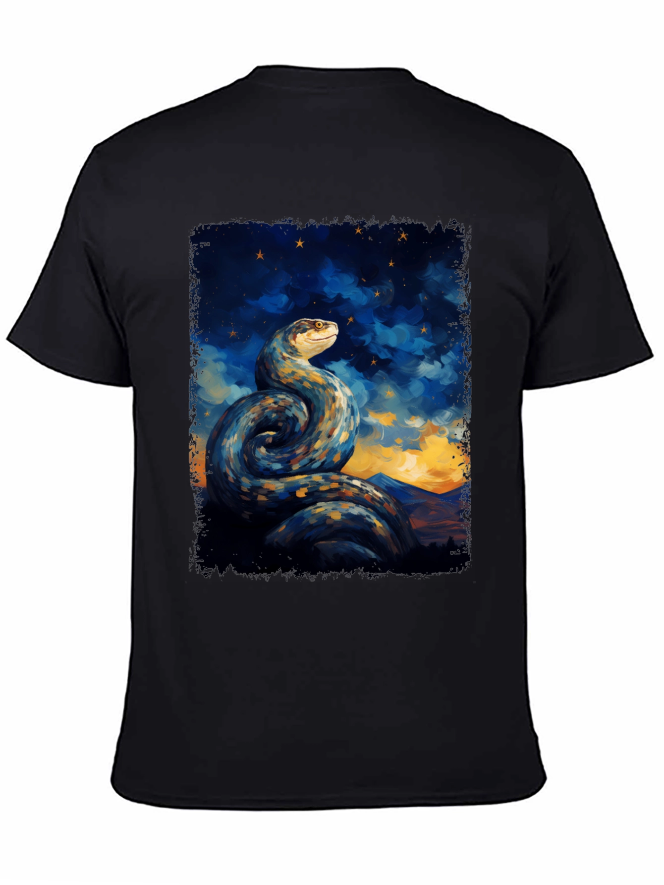 Serpent Night Sky T-Shirt - Artistic Snake Tee