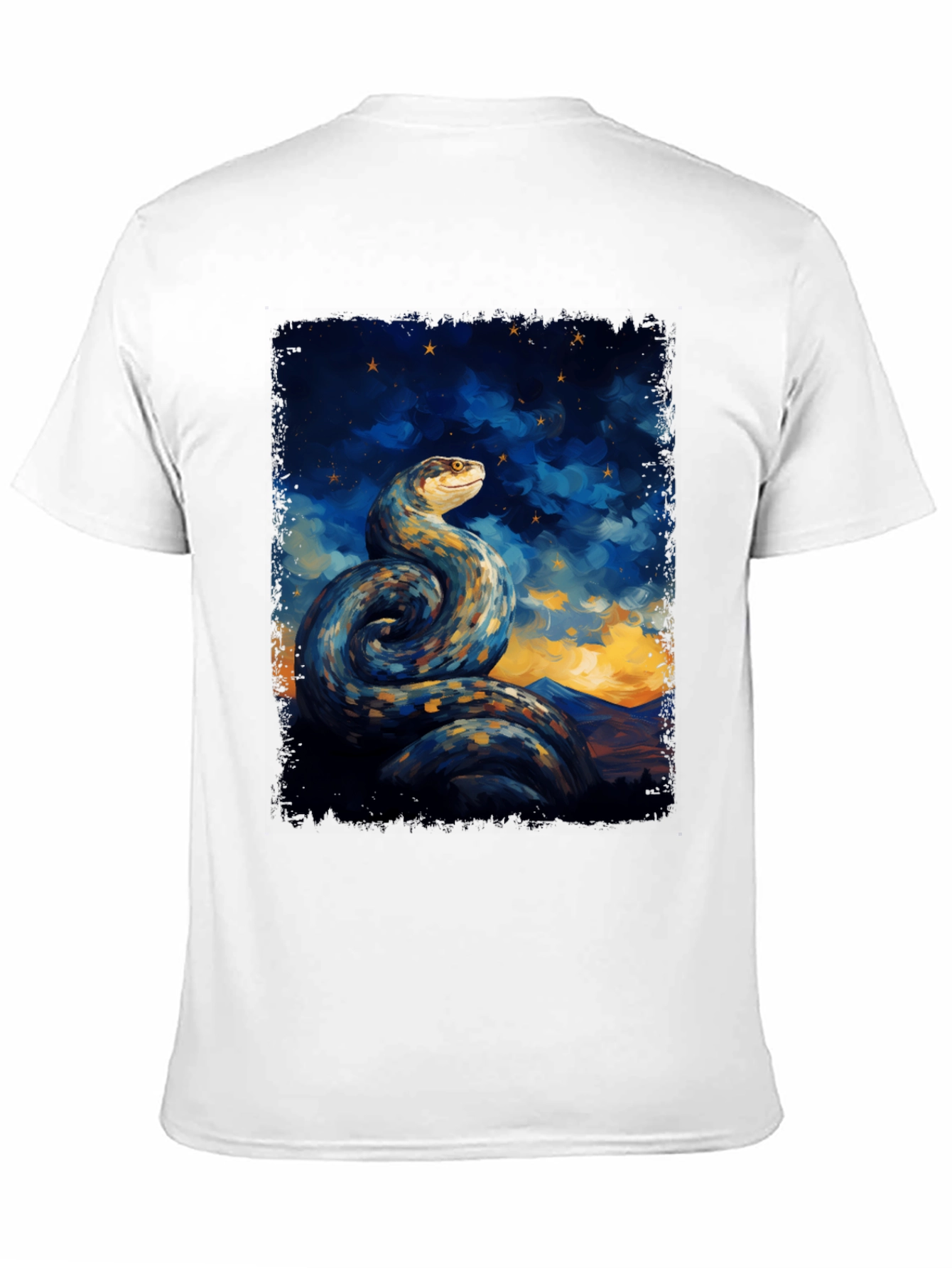 Serpent Night Sky T-Shirt - Artistic Snake Tee