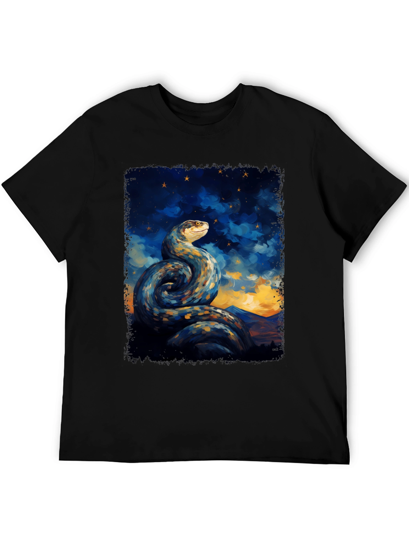 Serpent Night Sky T-Shirt - Artistic Snake Tee