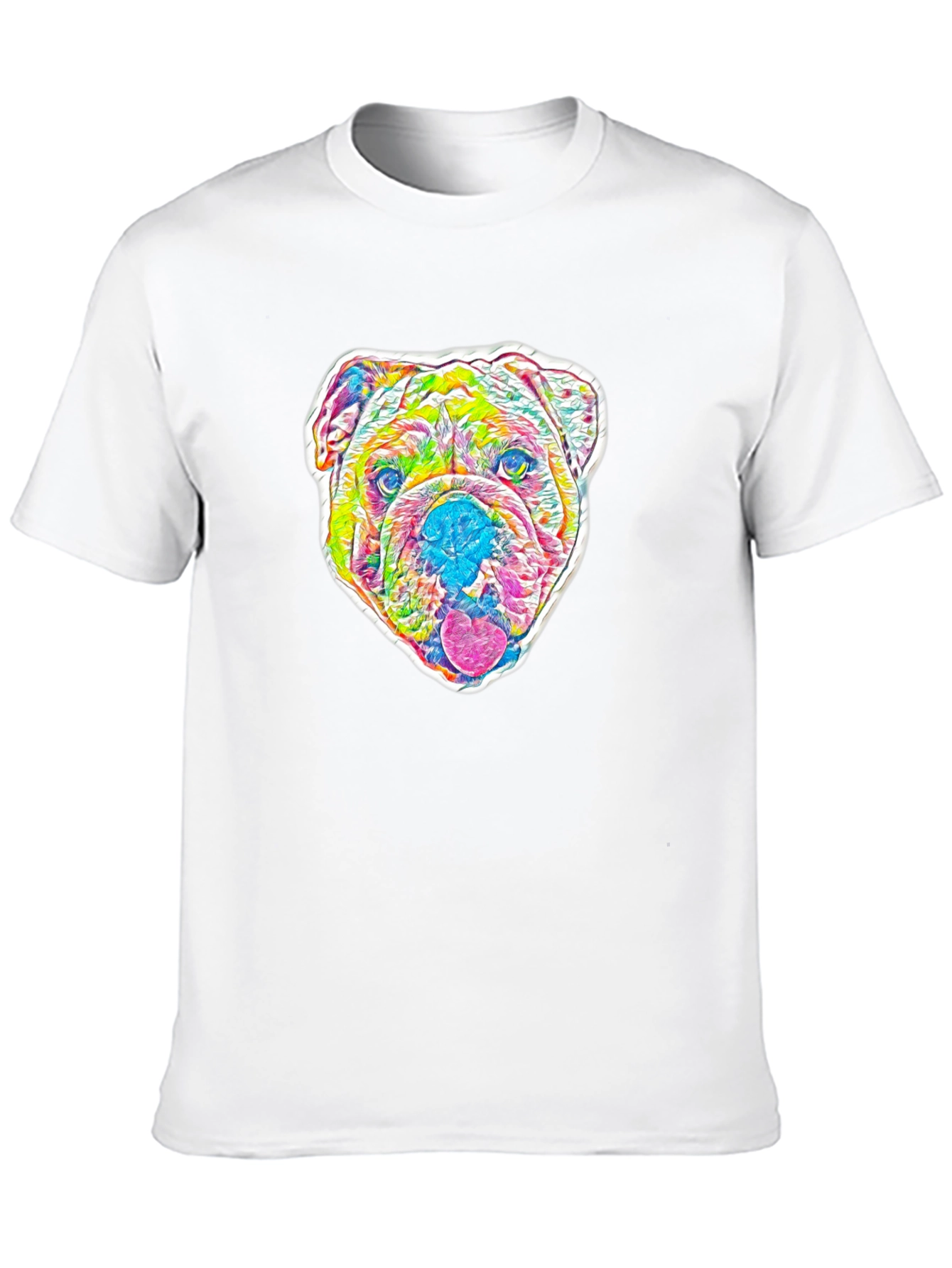 Psychedelic Bulldog Graphic Tee - Mens Black T-Shirt