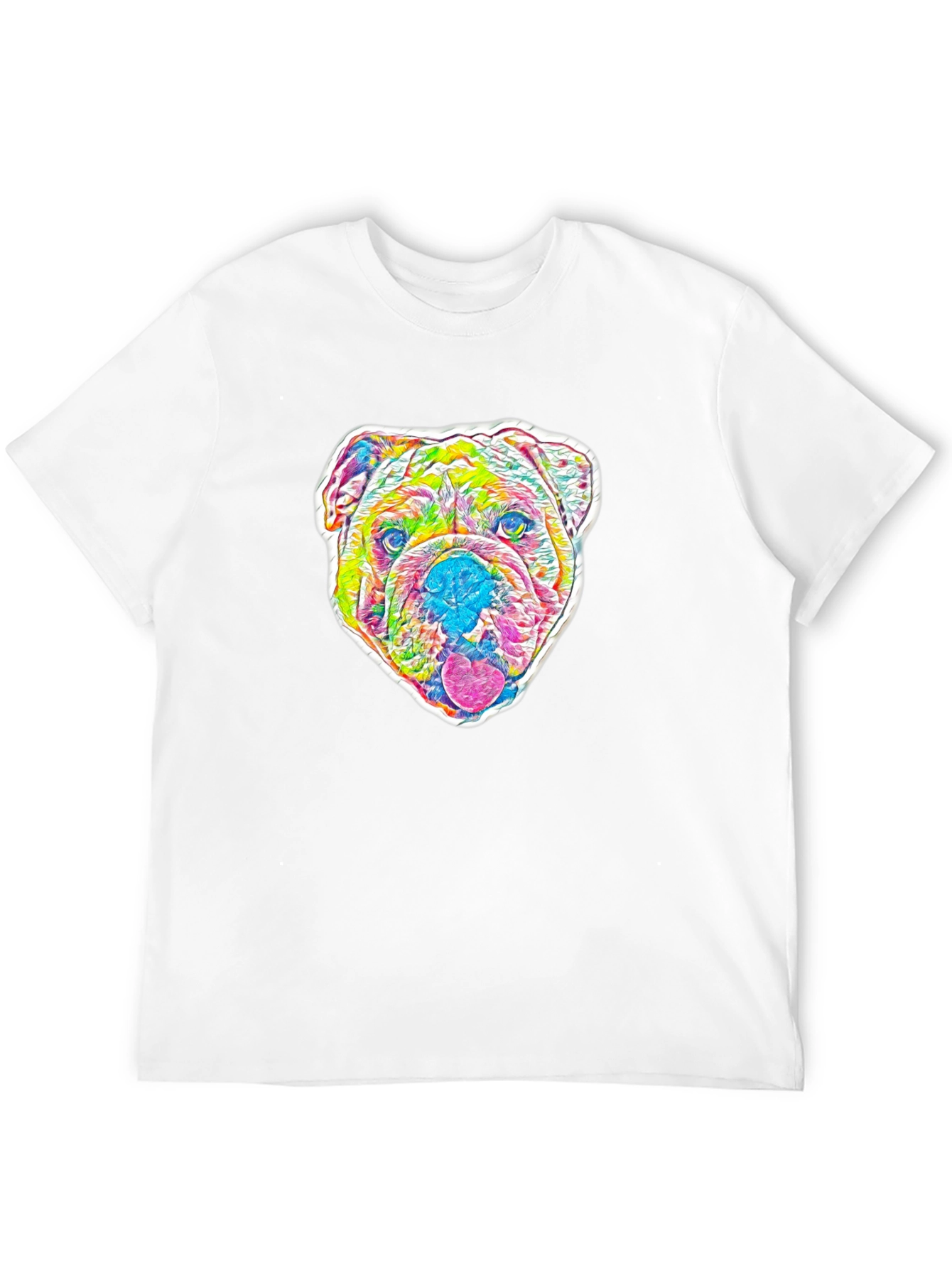 Psychedelic Bulldog Graphic Tee - Mens Black T-Shirt