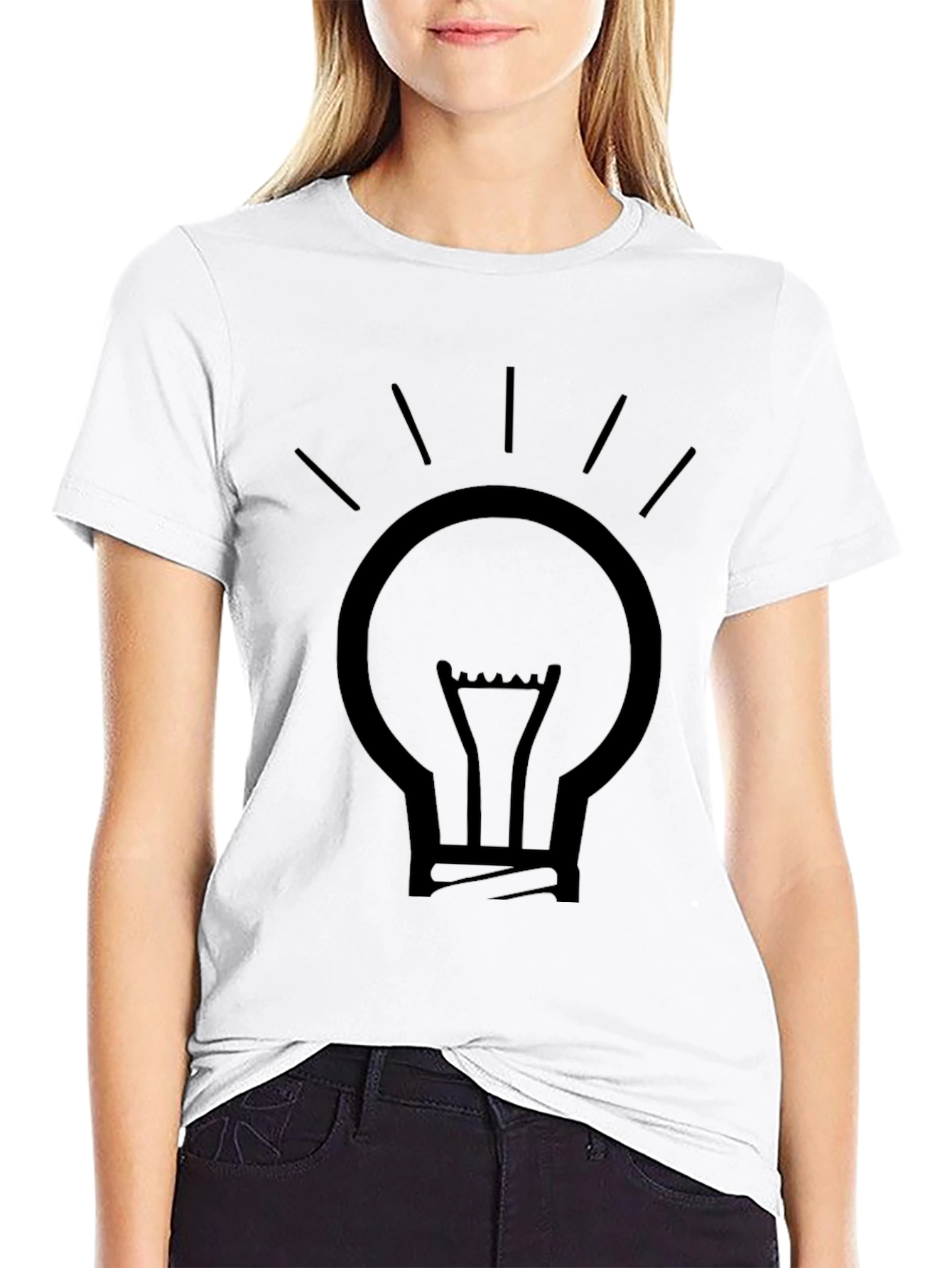Black Light Bulb Graphic Tee - Idea Inspired Shirt