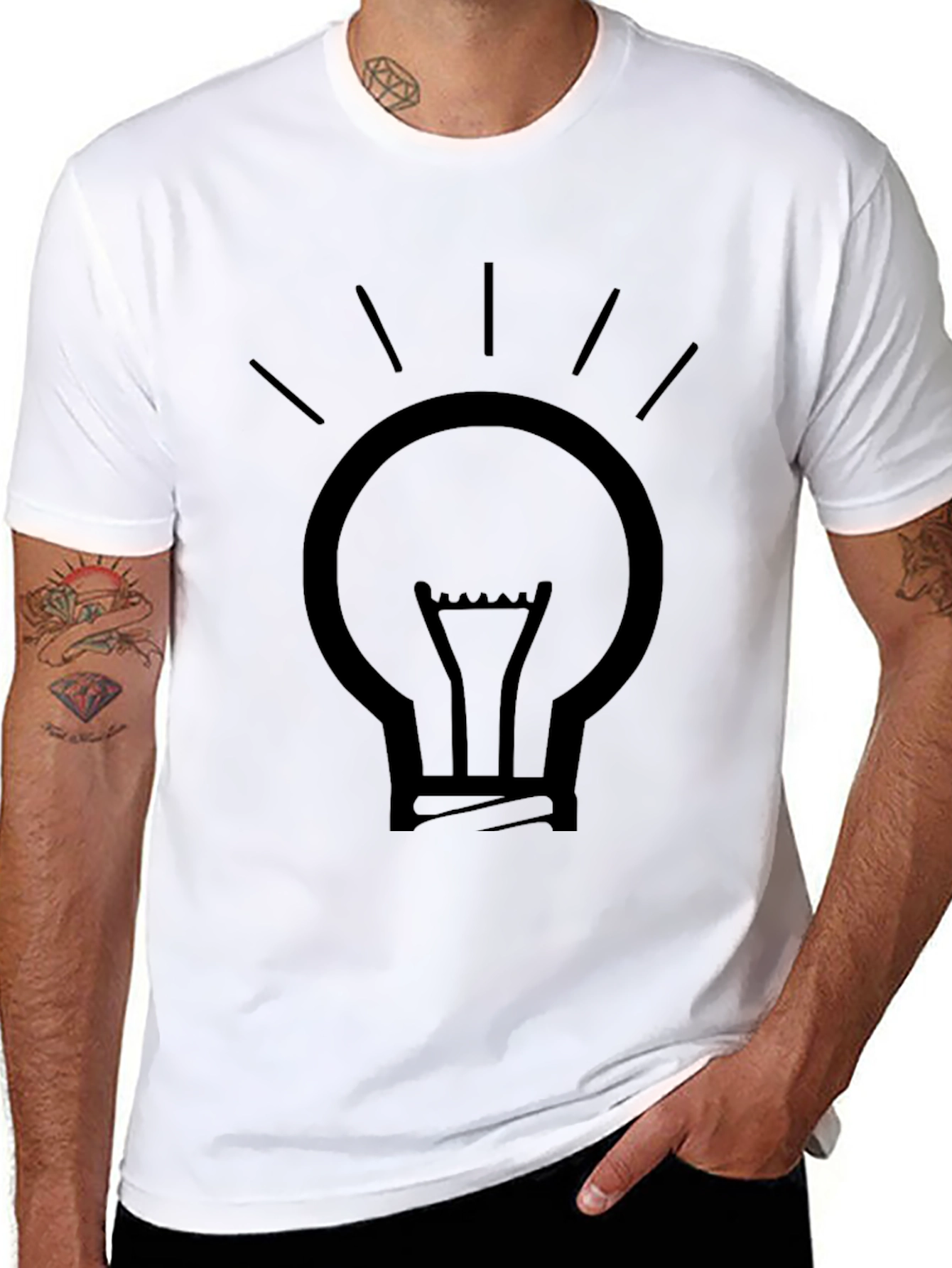 Black Light Bulb Graphic Tee - Idea Inspired Shirt