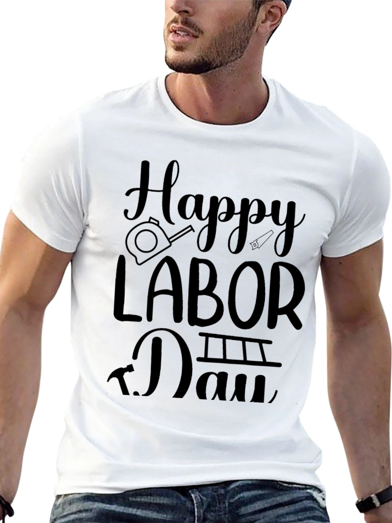 Happy Labor Day Black Graphic Tee