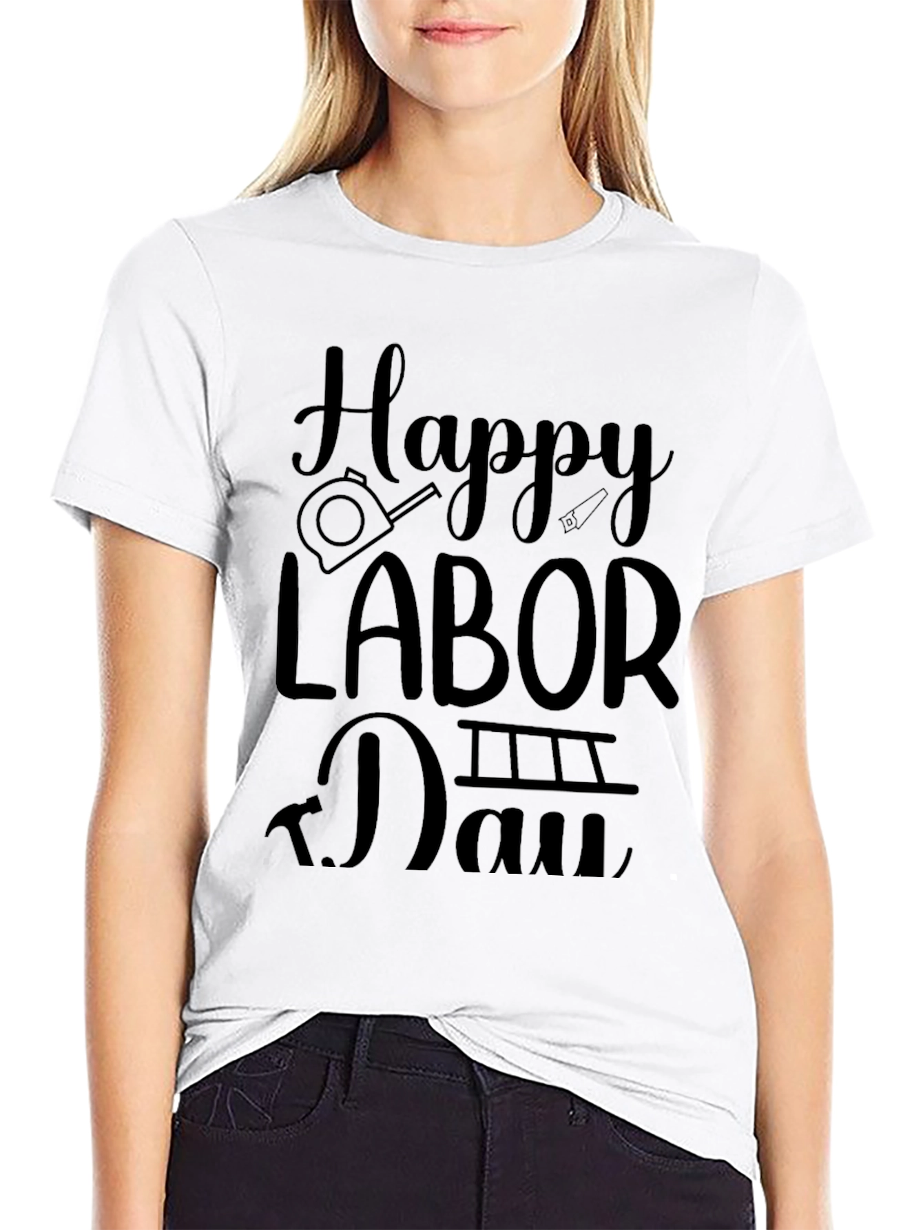 Happy Labor Day Black Graphic Tee