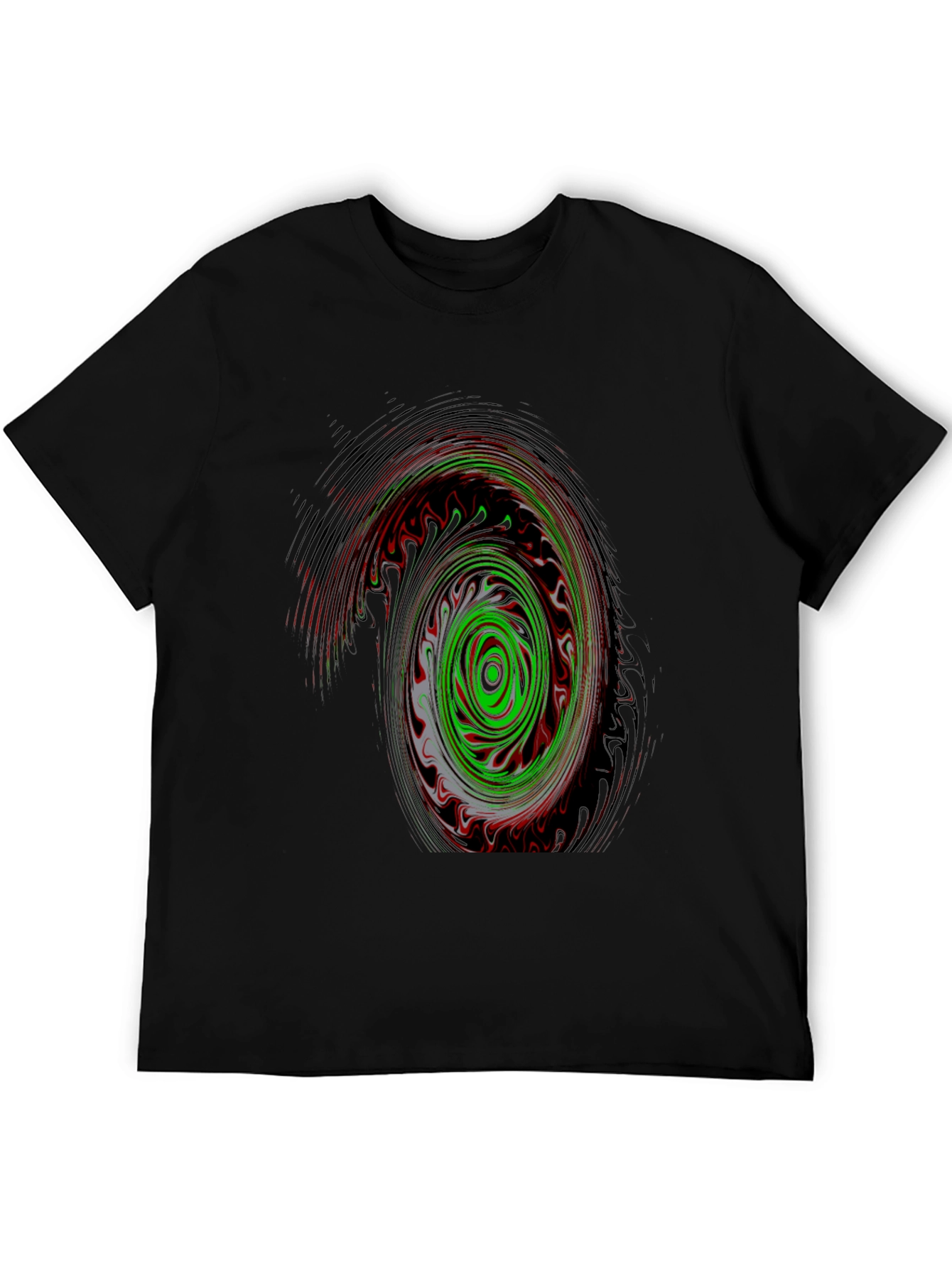 Abstract Swirl Graphic Black T-Shirt
