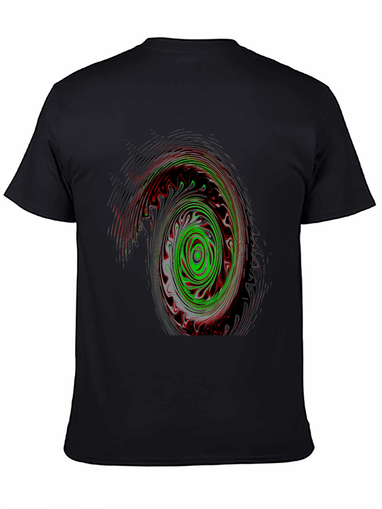 Abstract Swirl Graphic Black T-Shirt
