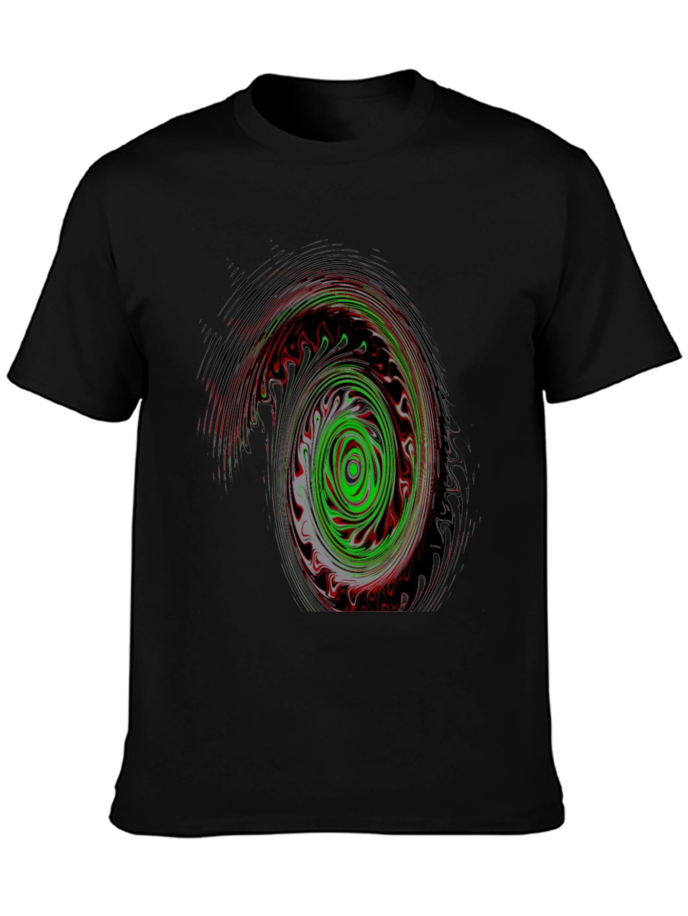Abstract Swirl Graphic Black T-Shirt