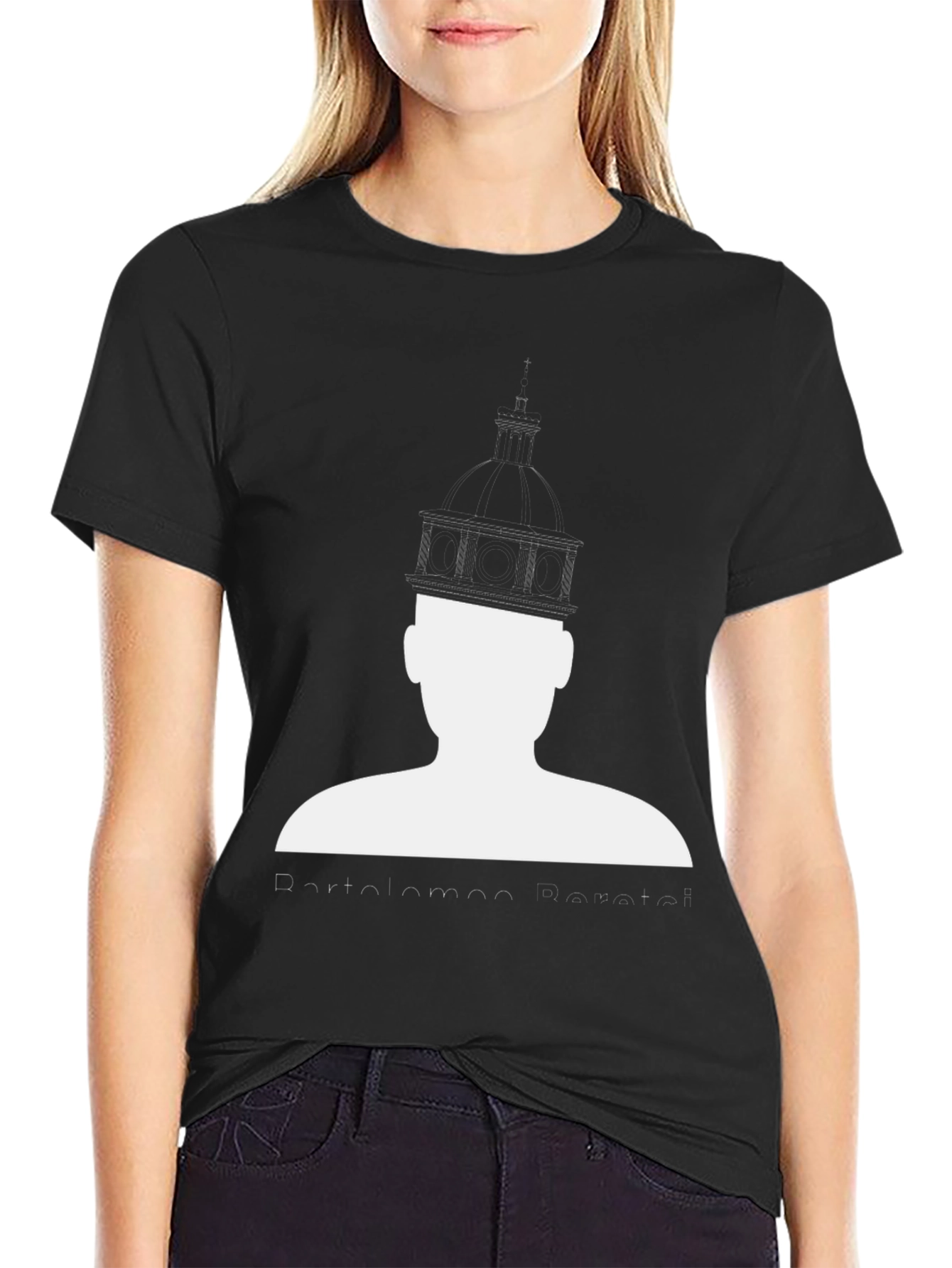 Novelty Silhouette Graphic Print Black T-Shirt