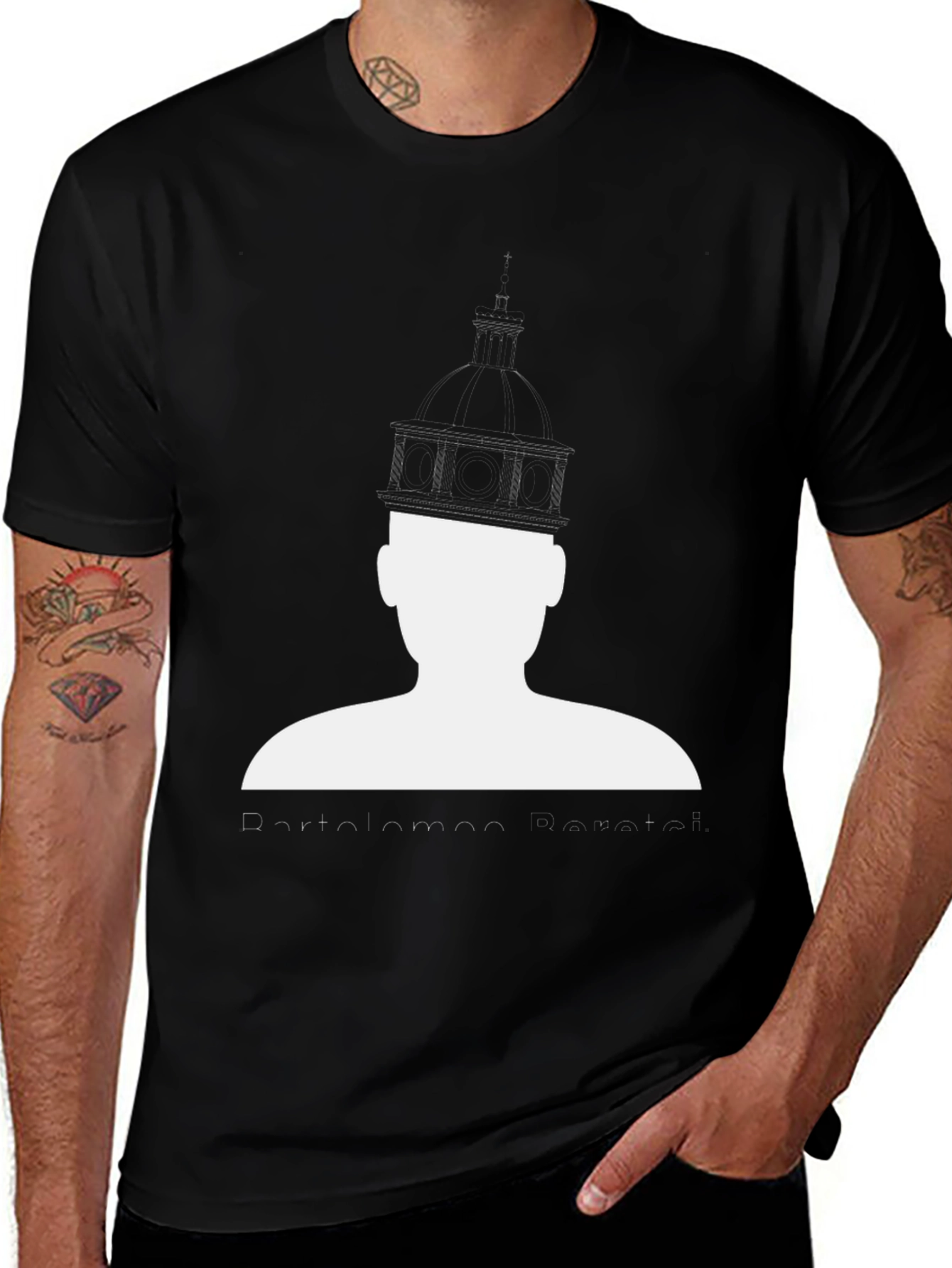Novelty Silhouette Graphic Print Black T-Shirt