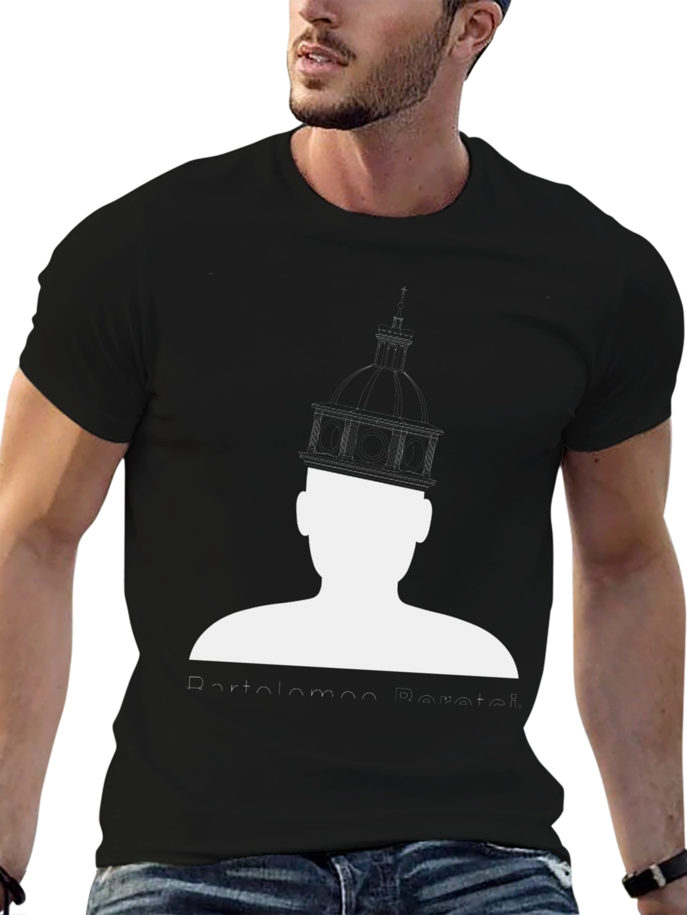 Novelty Silhouette Graphic Print Black T-Shirt