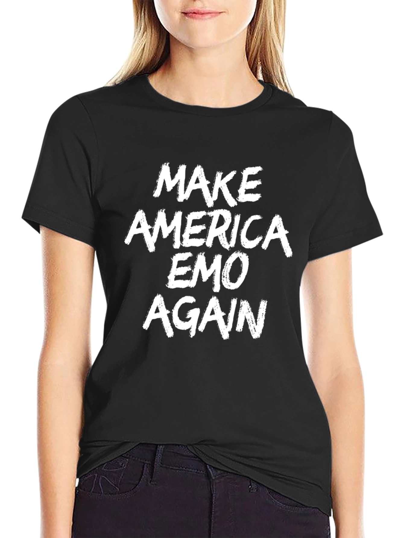 Make America Emo Again Graphic Tee - Black