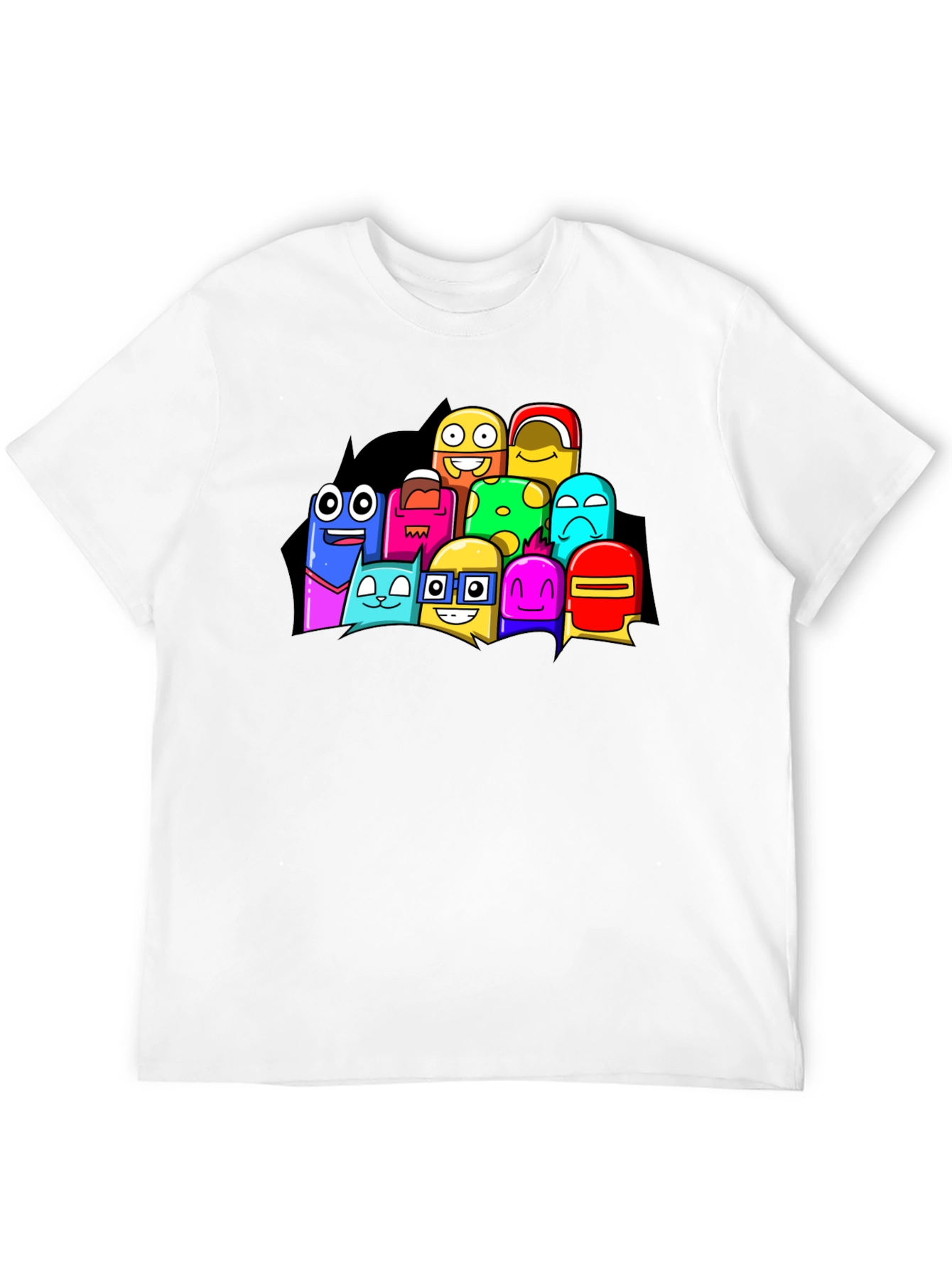 Fun Cartoon Character Black Graphic T-Shirt