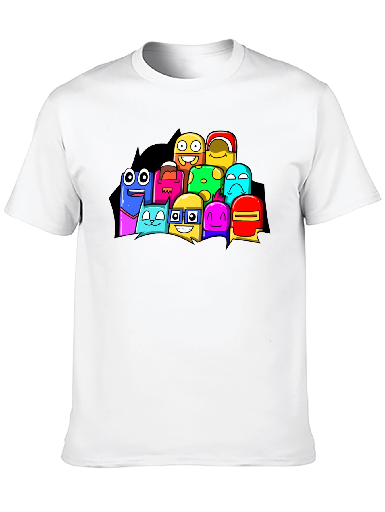 Fun Cartoon Character Black Graphic T-Shirt