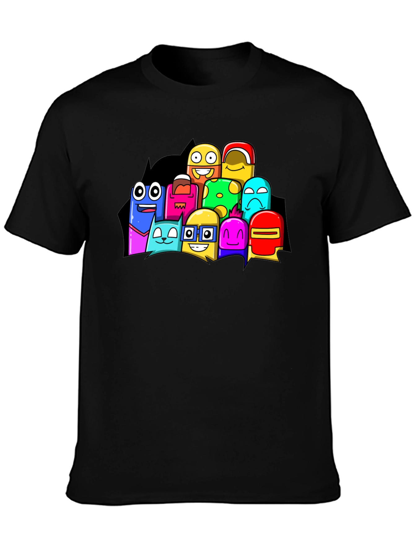 Fun Cartoon Character Black Graphic T-Shirt