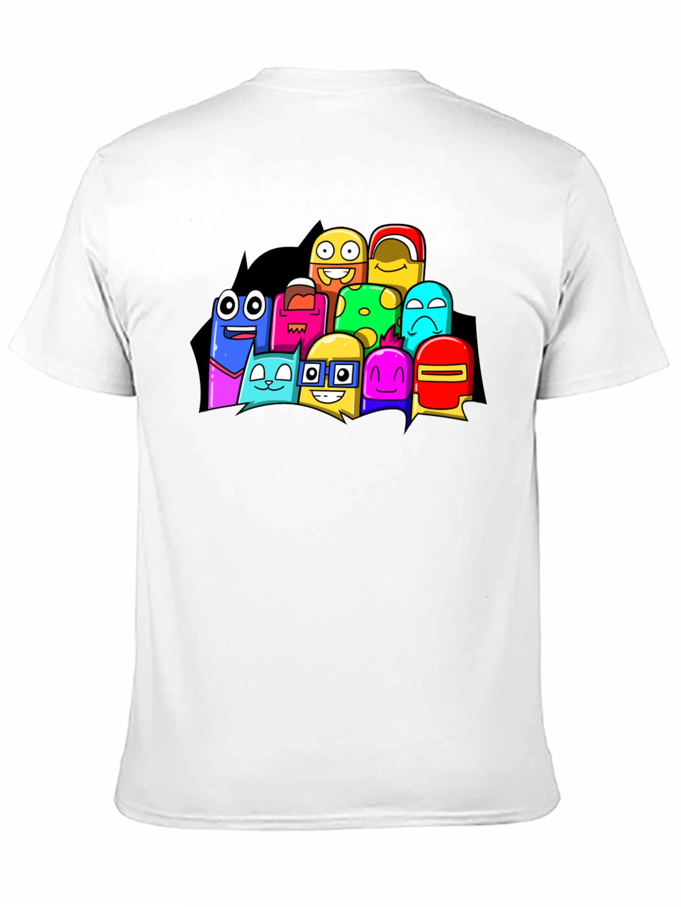 Fun Cartoon Character Black Graphic T-Shirt