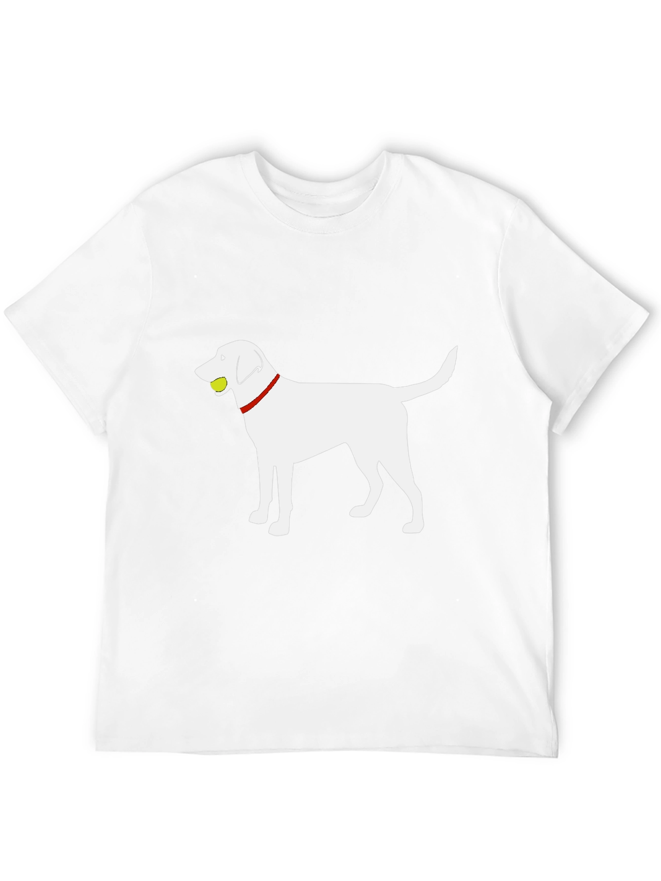 Dog with Ball Graphic Tee - Black Cotton Shirt