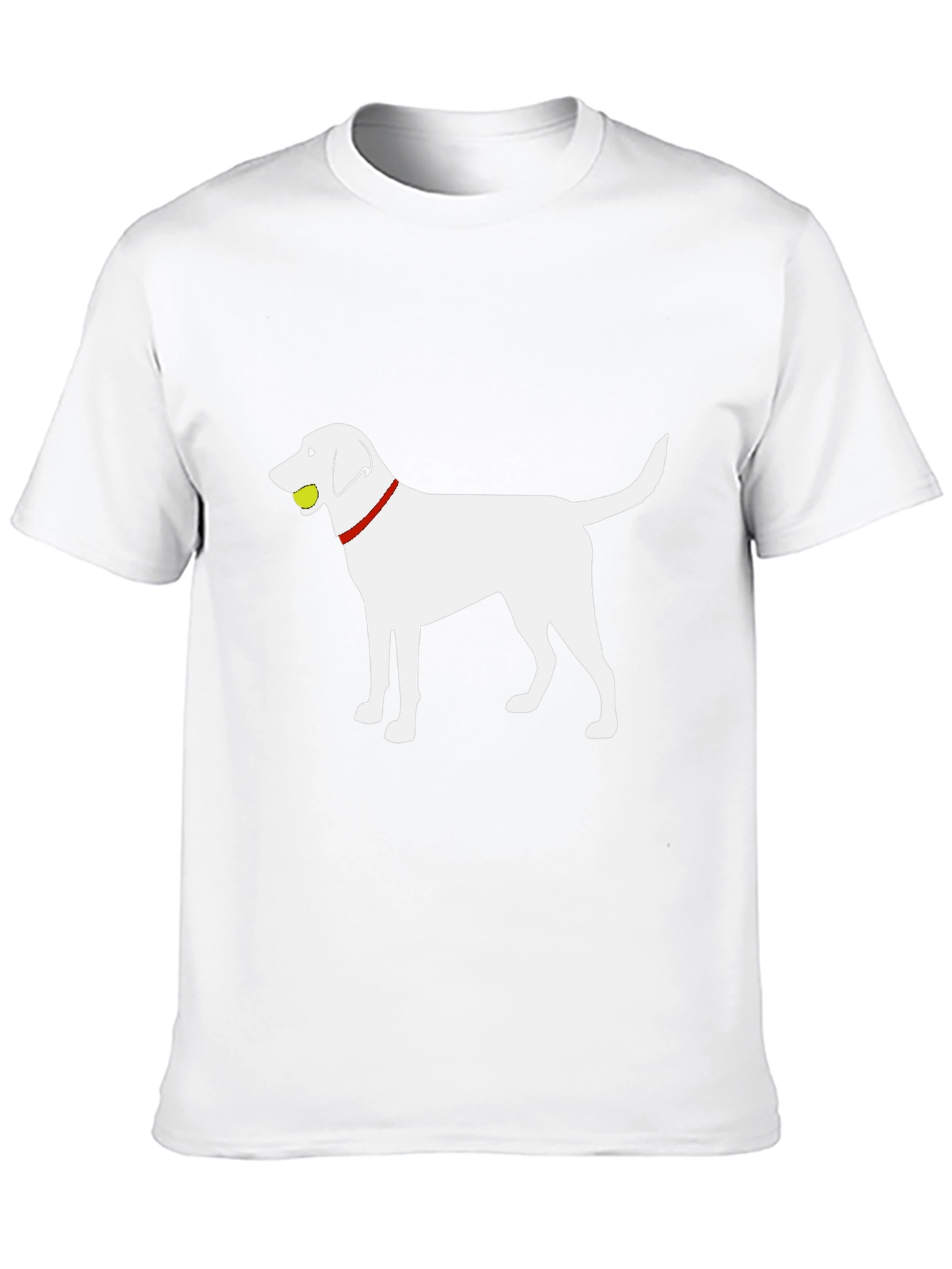 Dog with Ball Graphic Tee - Black Cotton Shirt