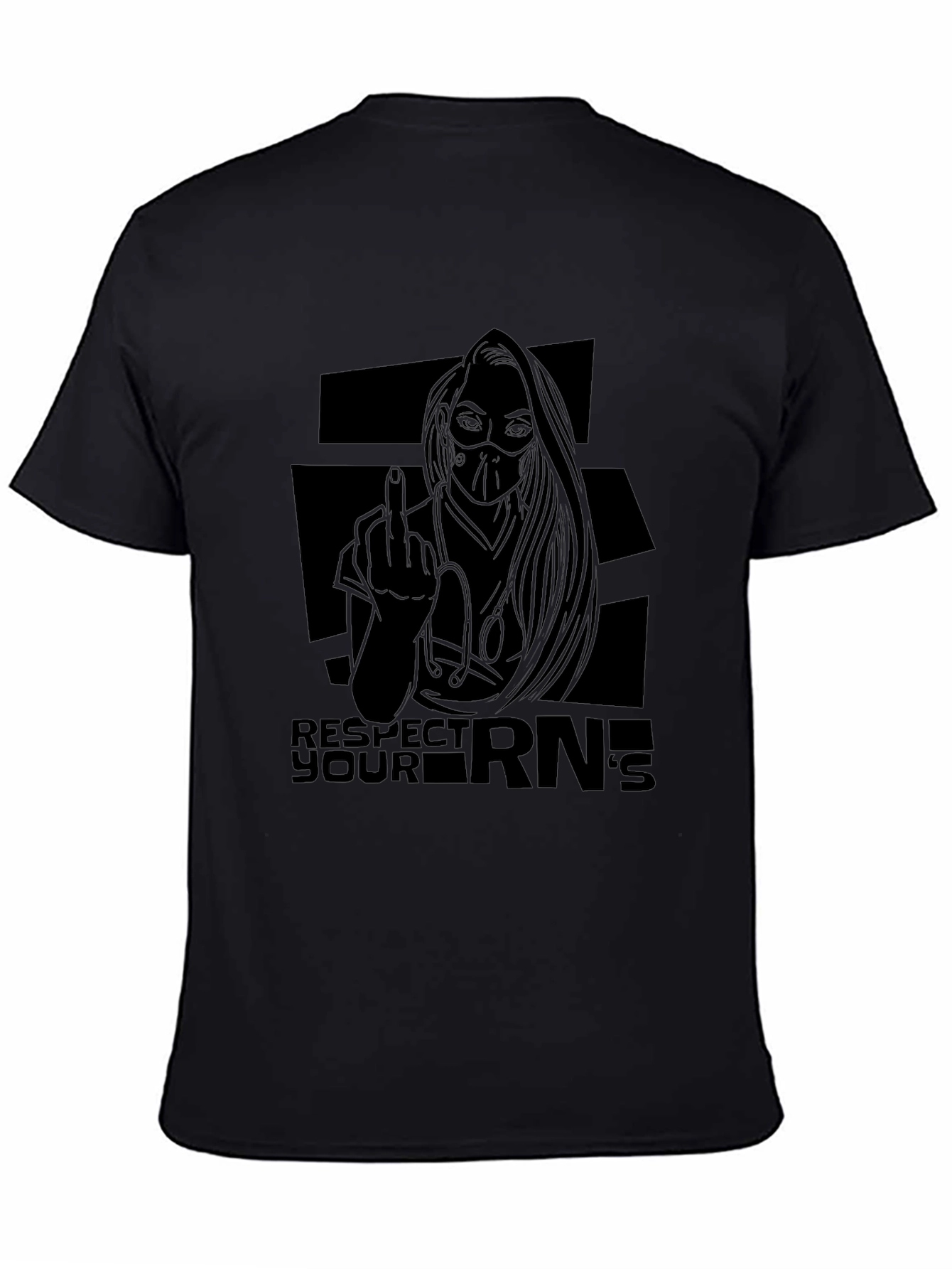 Respect Your RNs Graphic T-Shirt - Black