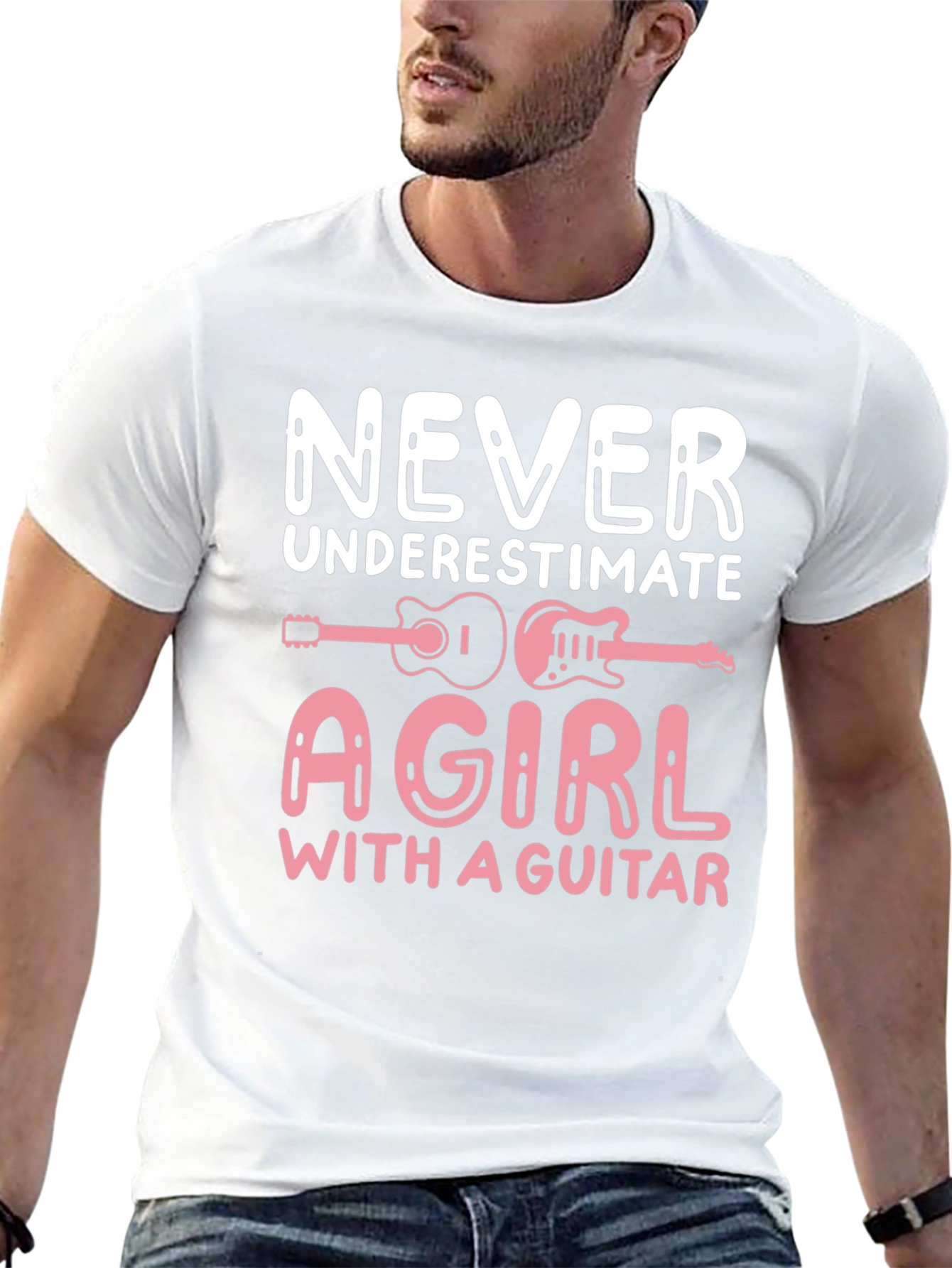 Never Underestimate A Girl With A Guitar T-Shirt