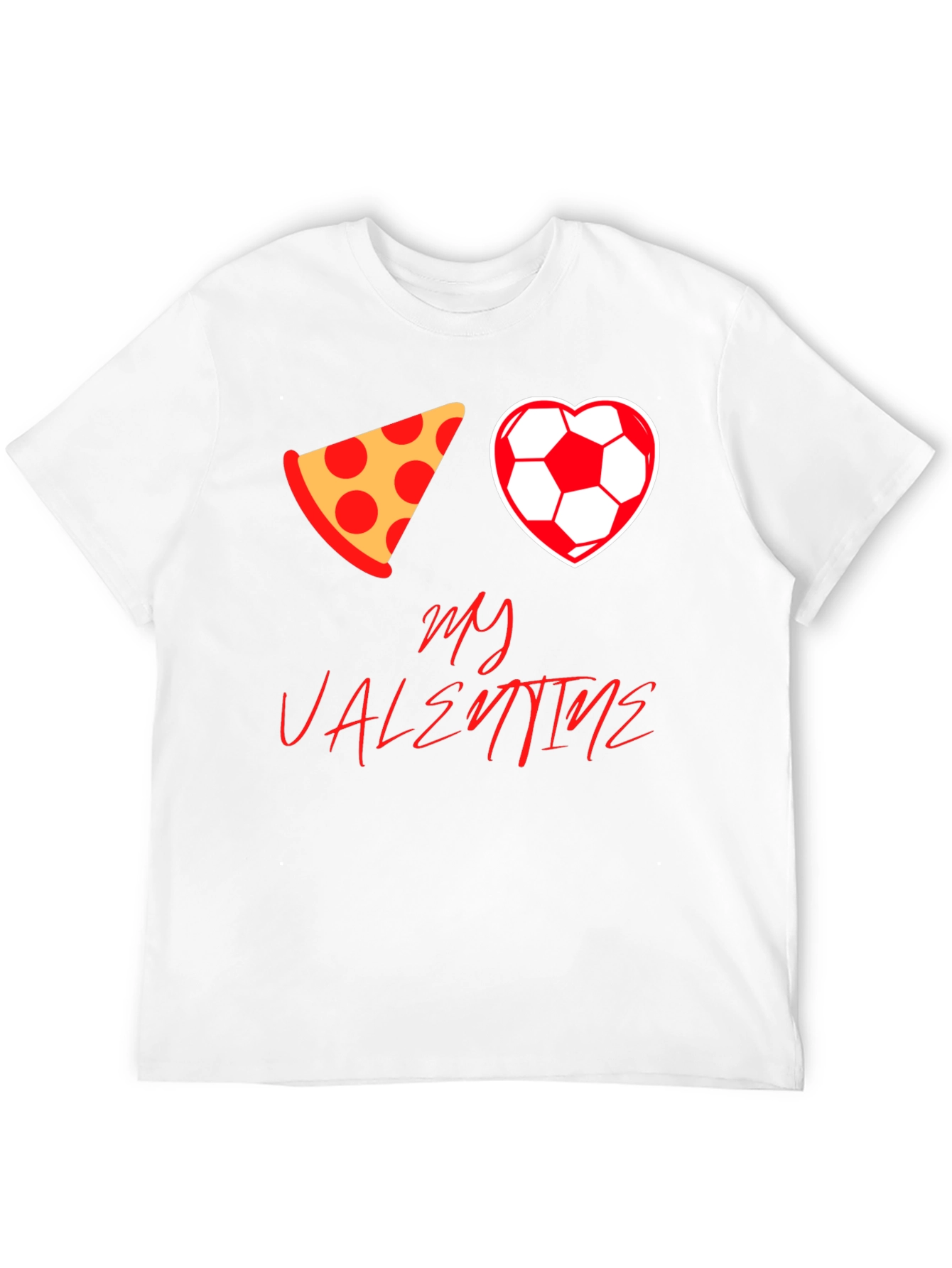 Pizza Soccer Valentine T-Shirt - Mens Black Tee