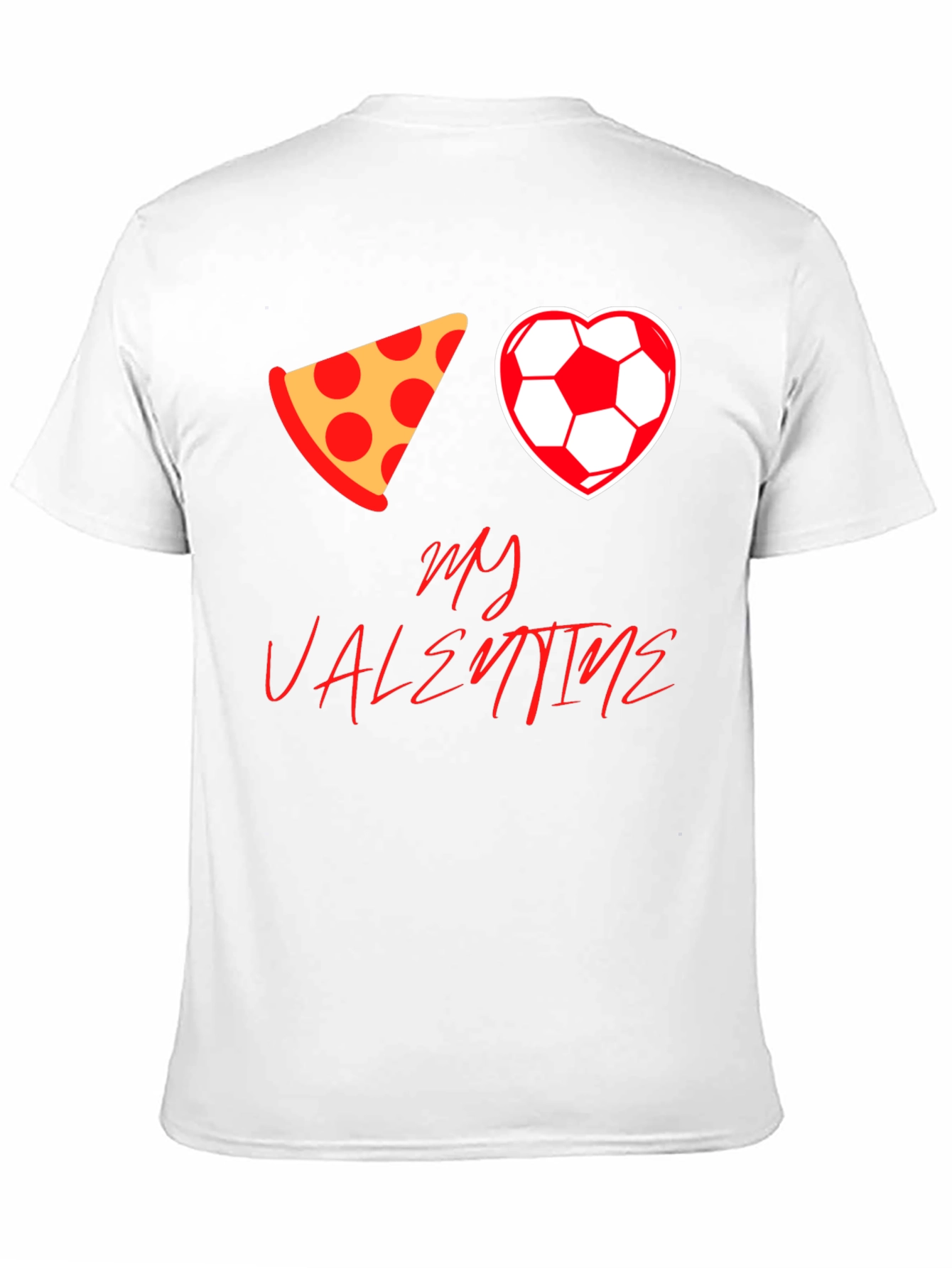 Pizza Soccer Valentine T-Shirt - Mens Black Tee