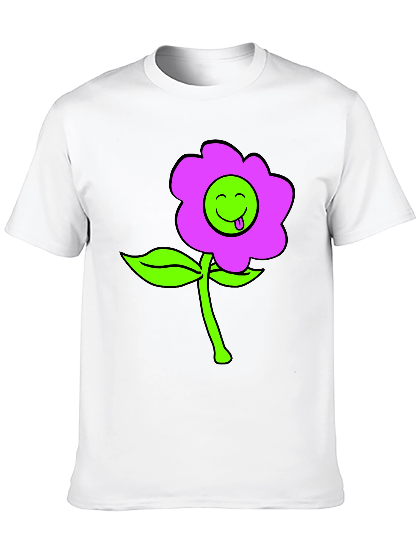 Funky Flower T-Shirt - Black Cotton Blend