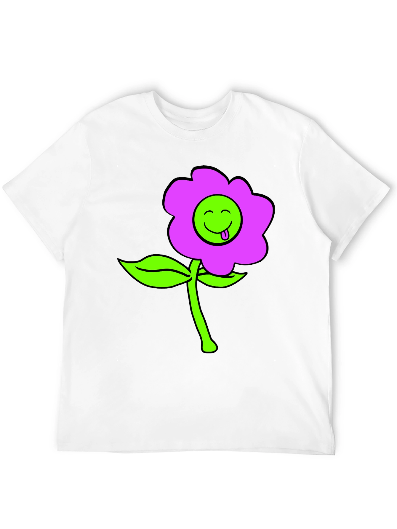 Funky Flower T-Shirt - Black Cotton Blend