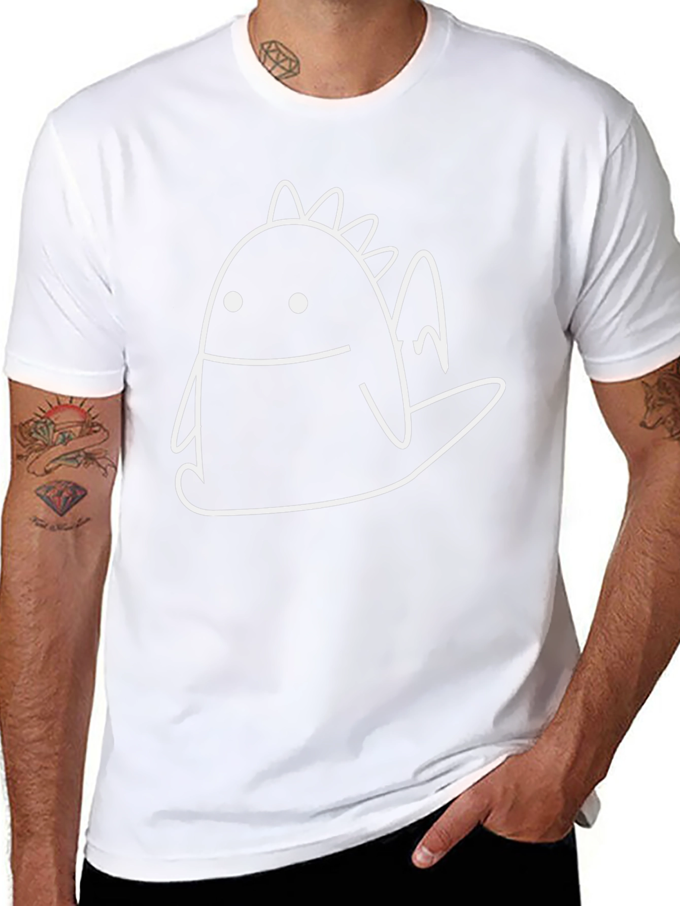 Cartoon Dragon Graphic Black T-Shirt