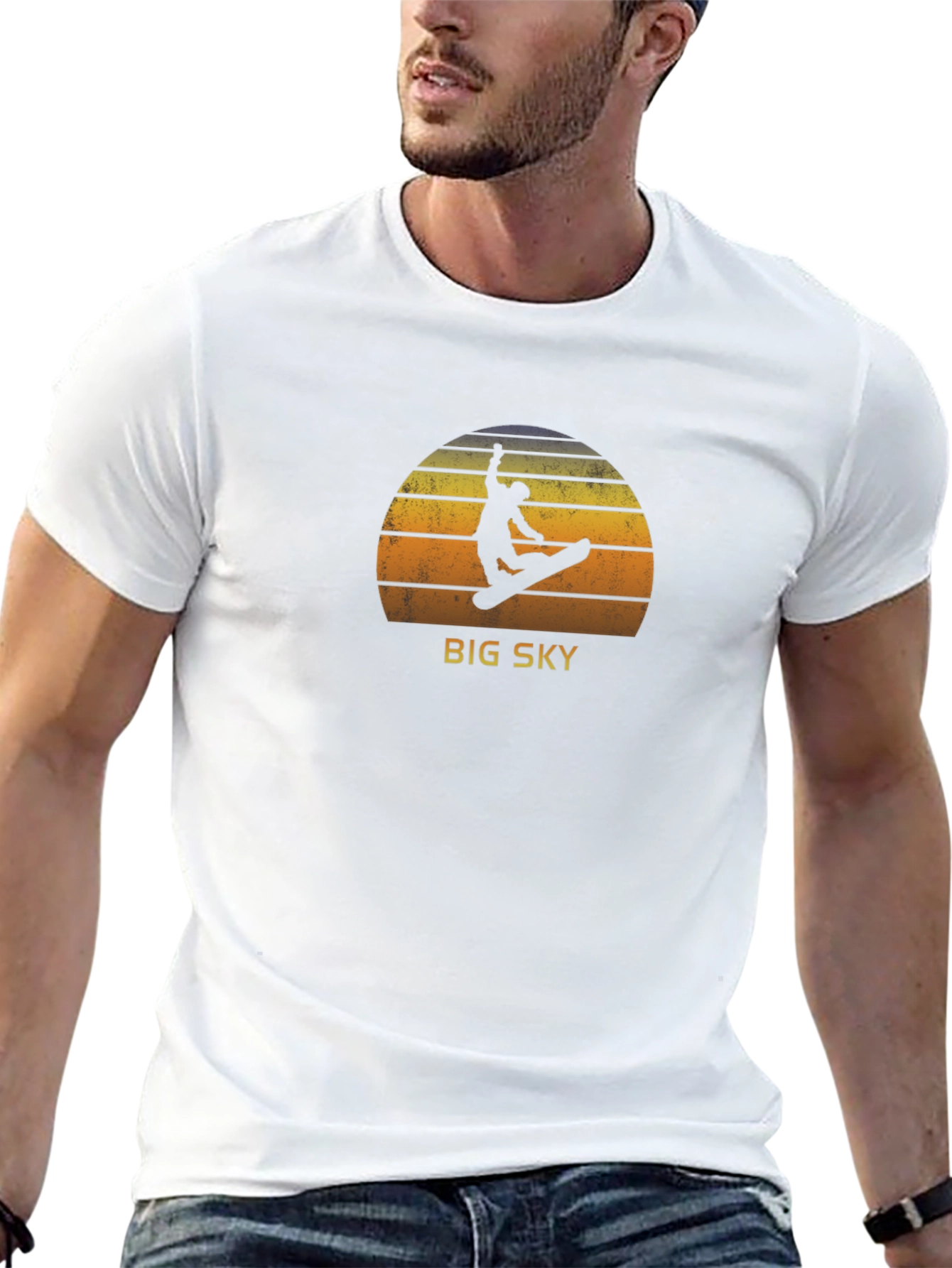 Big Sky Retro Snowboarder Graphic Tee