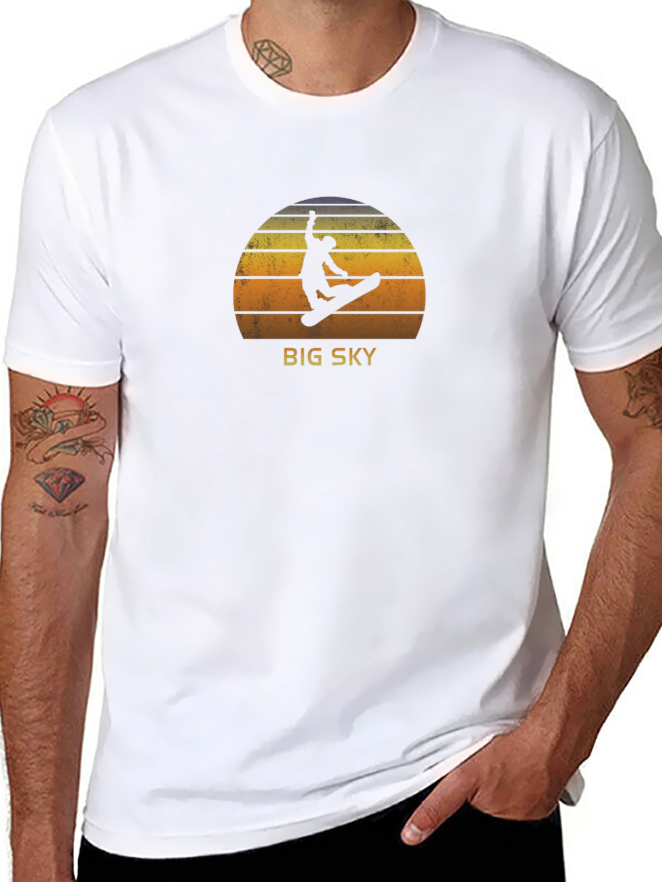Big Sky Retro Snowboarder Graphic Tee