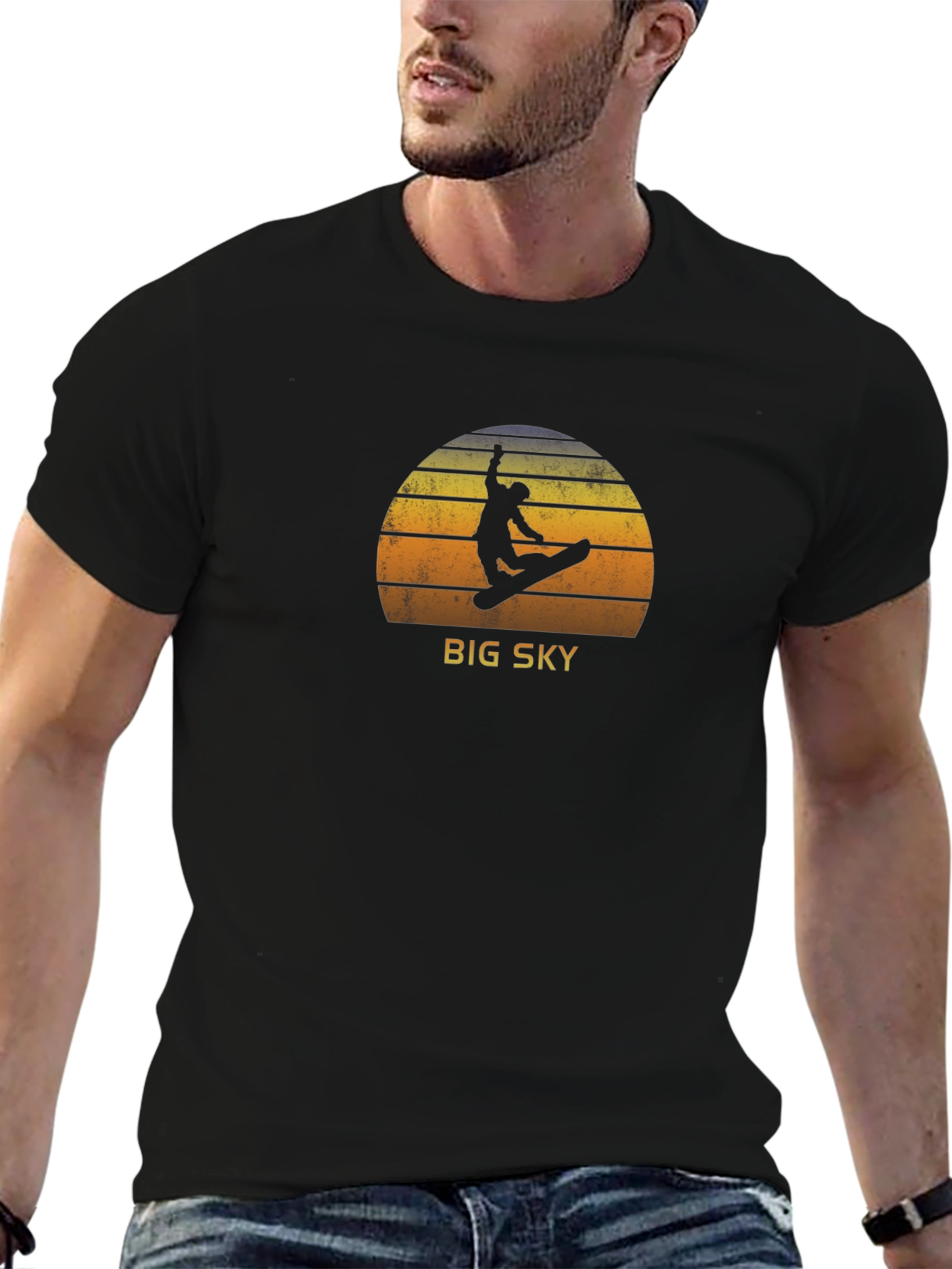 Big Sky Retro Snowboarder Graphic Tee