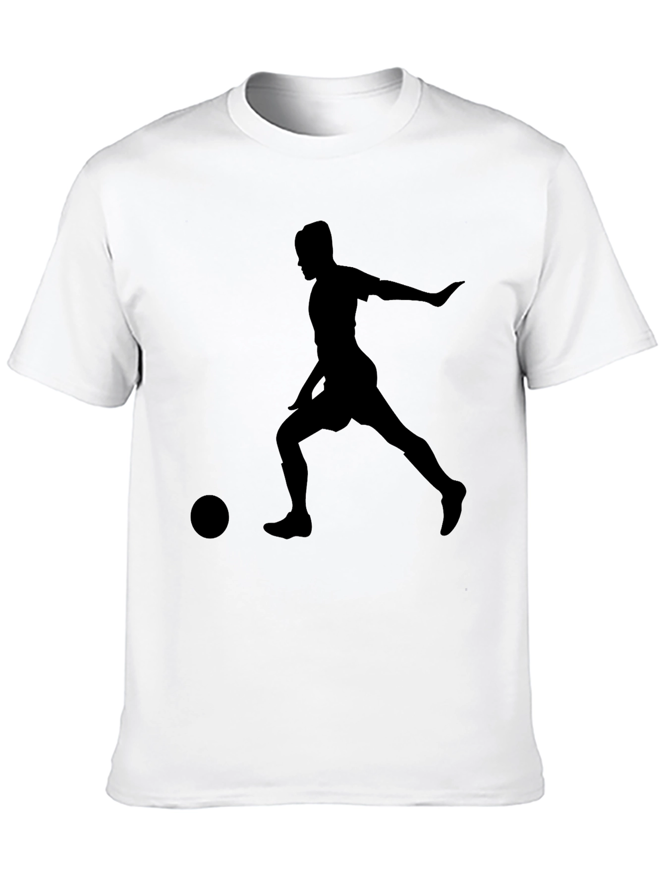 Soccer Player Graphic T-Shirt - Black