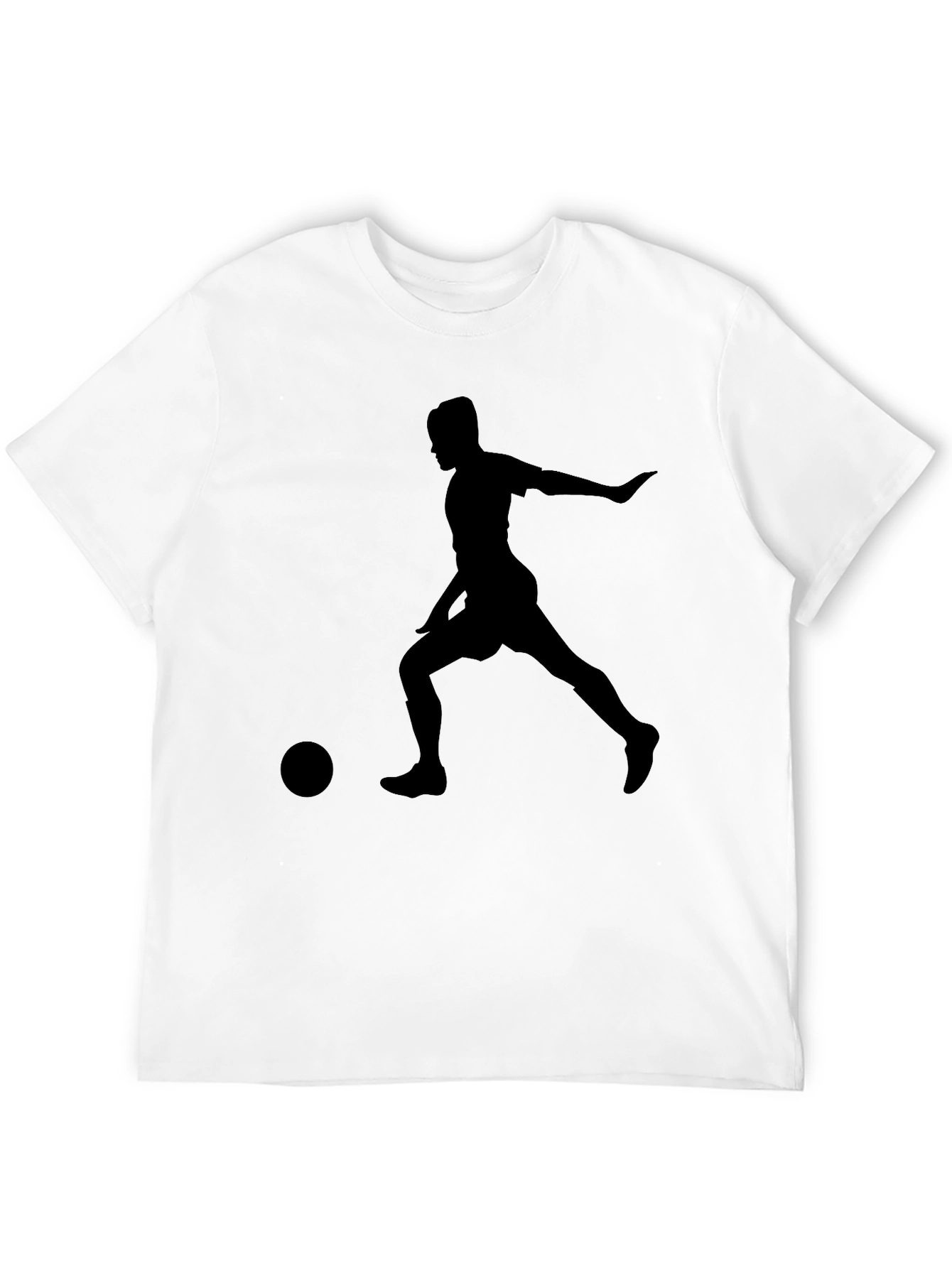 Soccer Player Graphic T-Shirt - Black