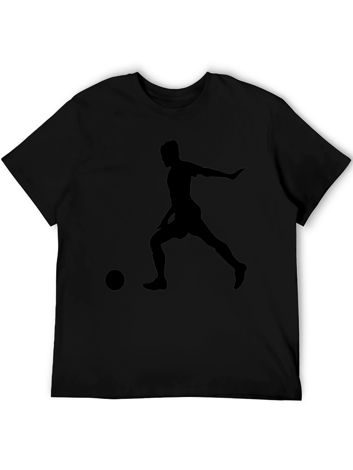 Soccer Player Graphic T-Shirt - Black