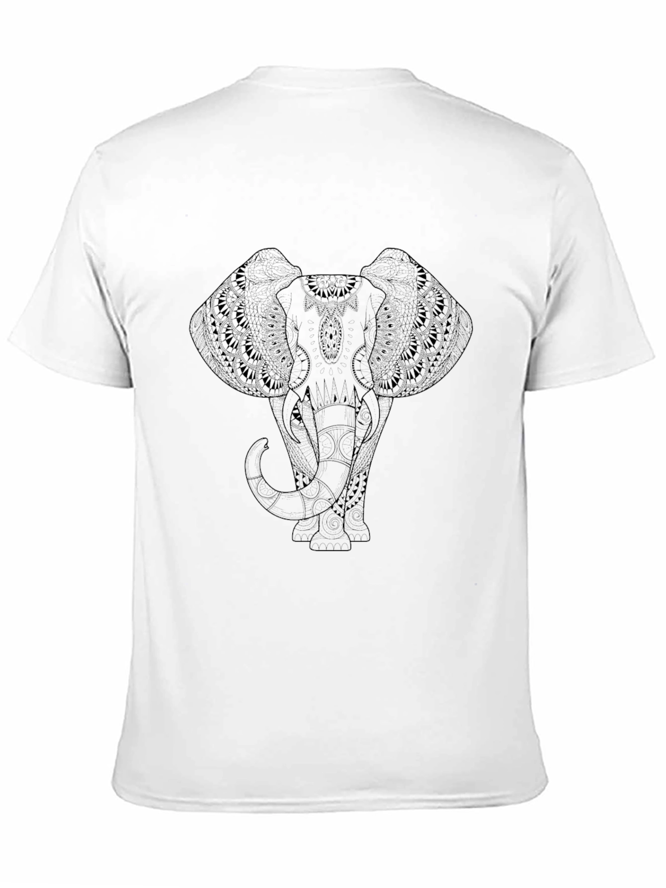 Elephant Mandala Graphic Tee - Black T-Shirt