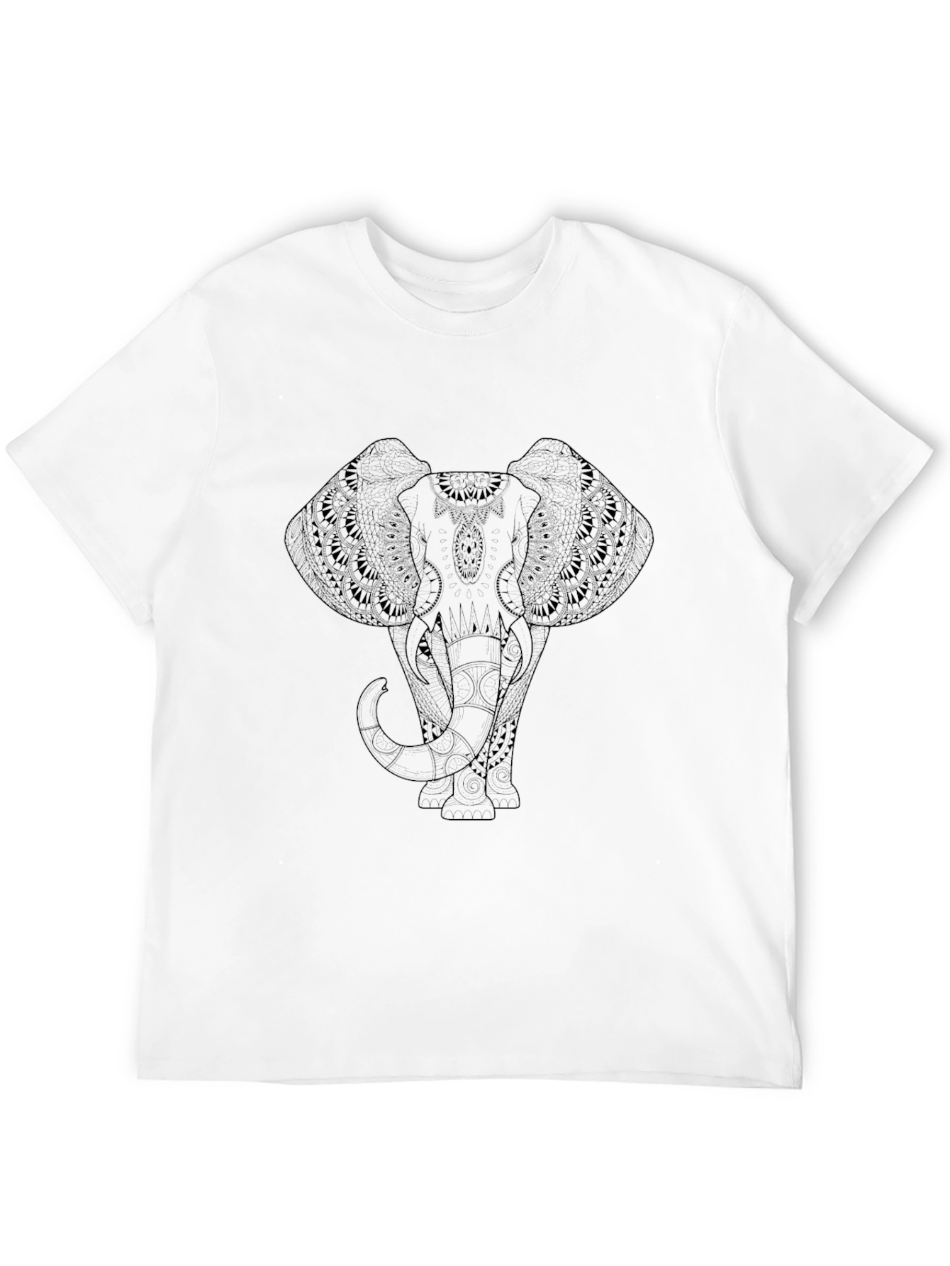 Elephant Mandala Graphic Tee - Black T-Shirt