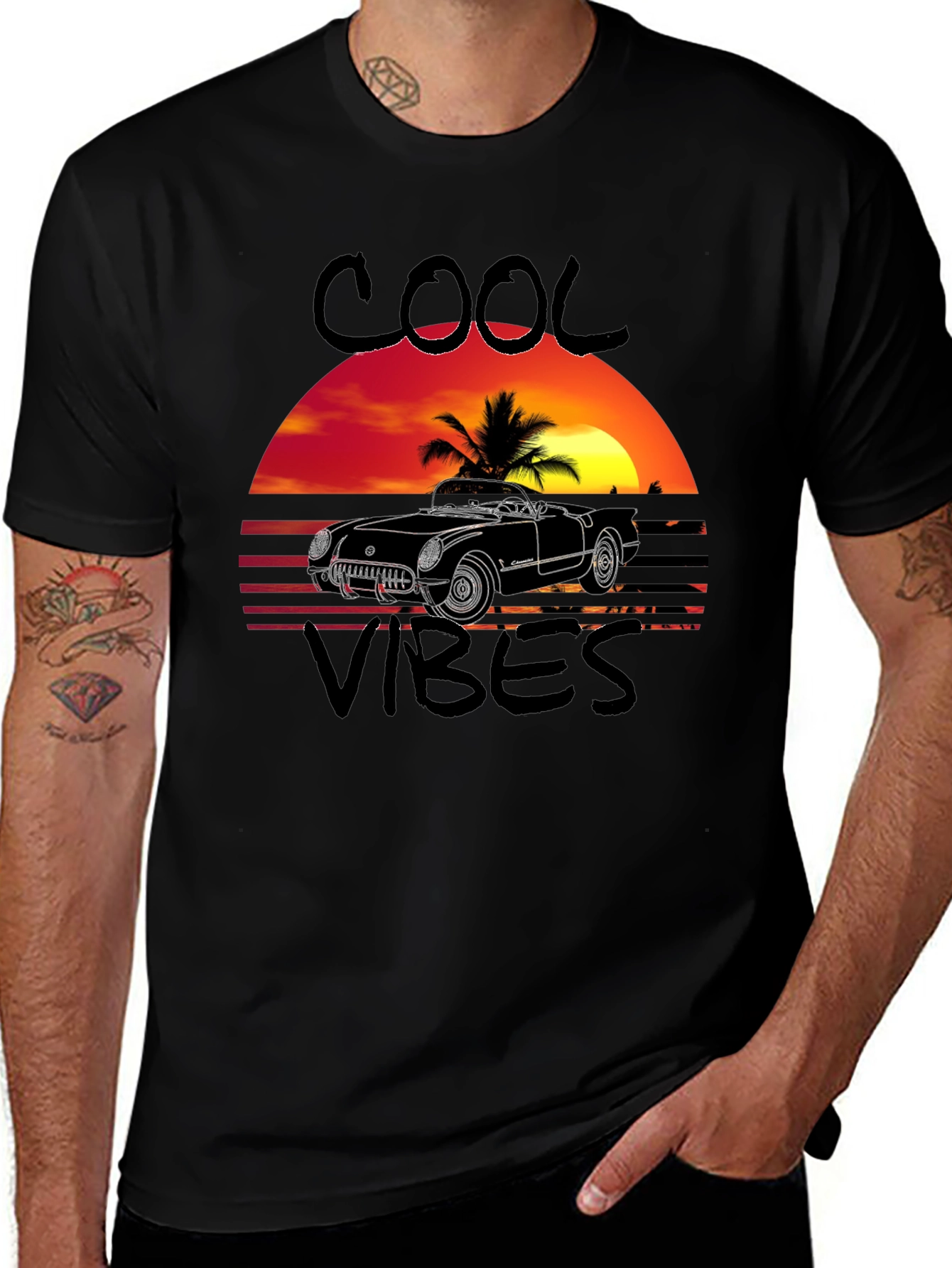 Cool Vibes Car Graphic T-Shirt