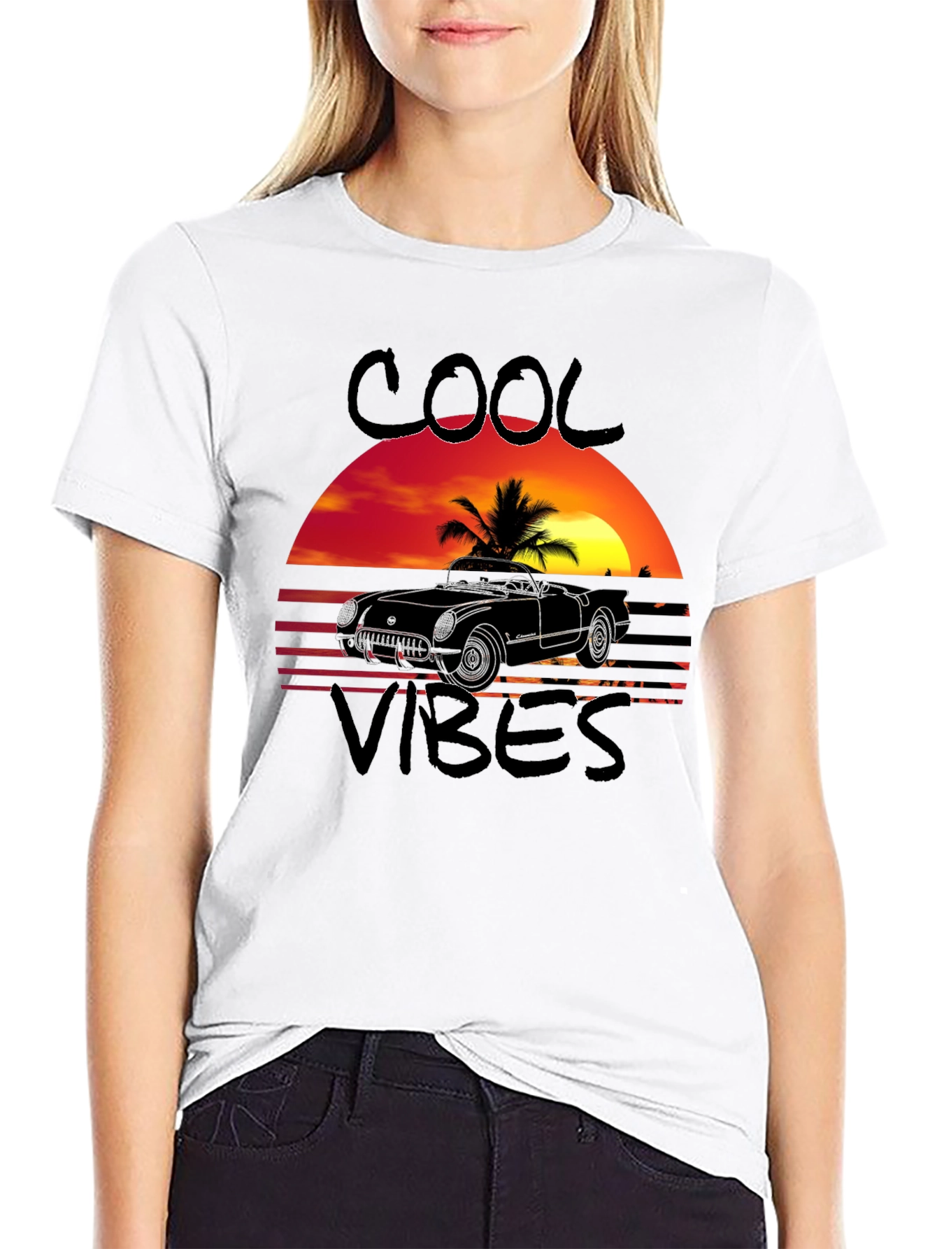 Cool Vibes Car Graphic T-Shirt