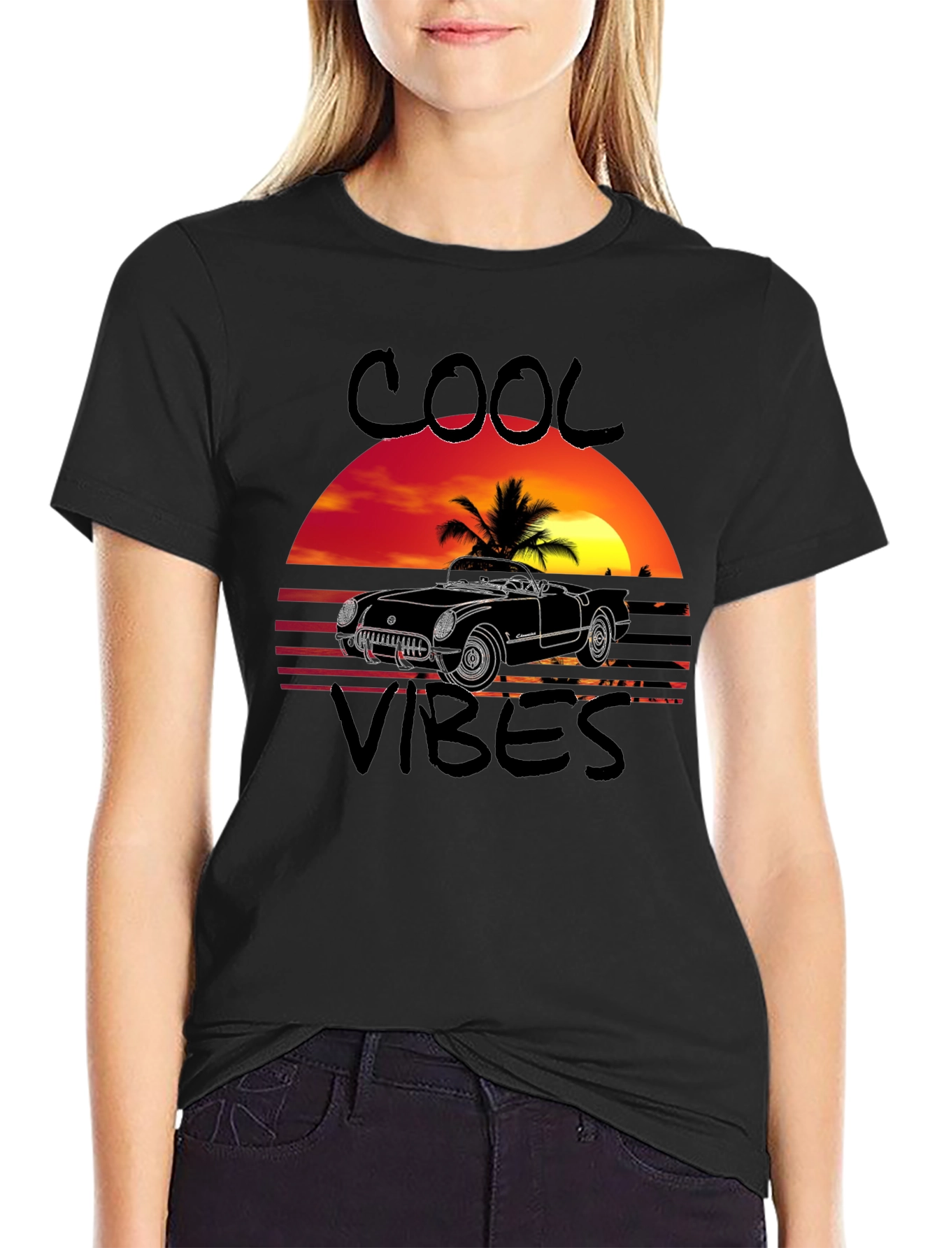 Cool Vibes Car Graphic T-Shirt