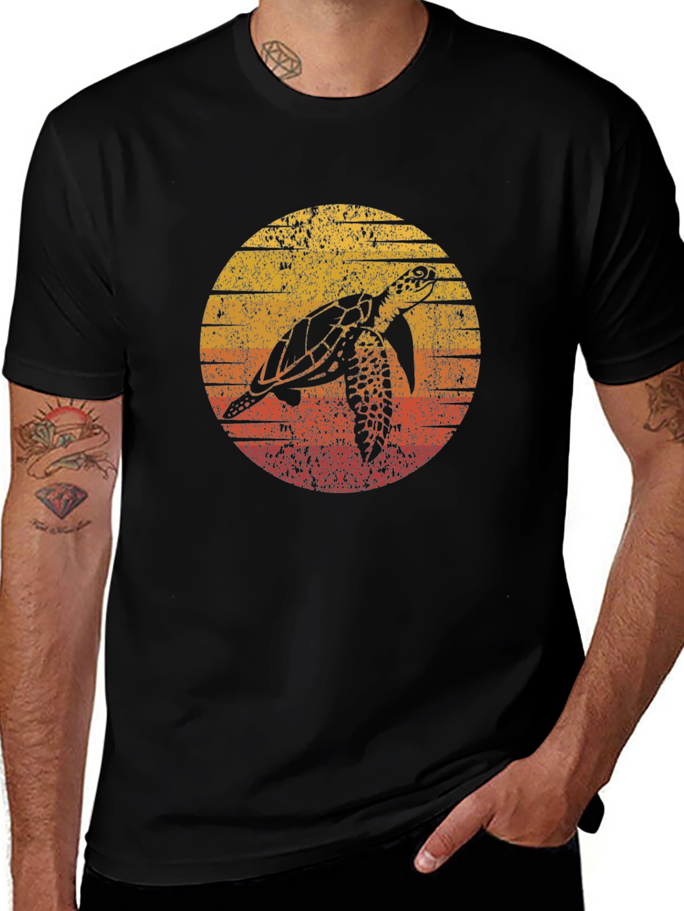 Retro Sea Turtle Graphic T-Shirt