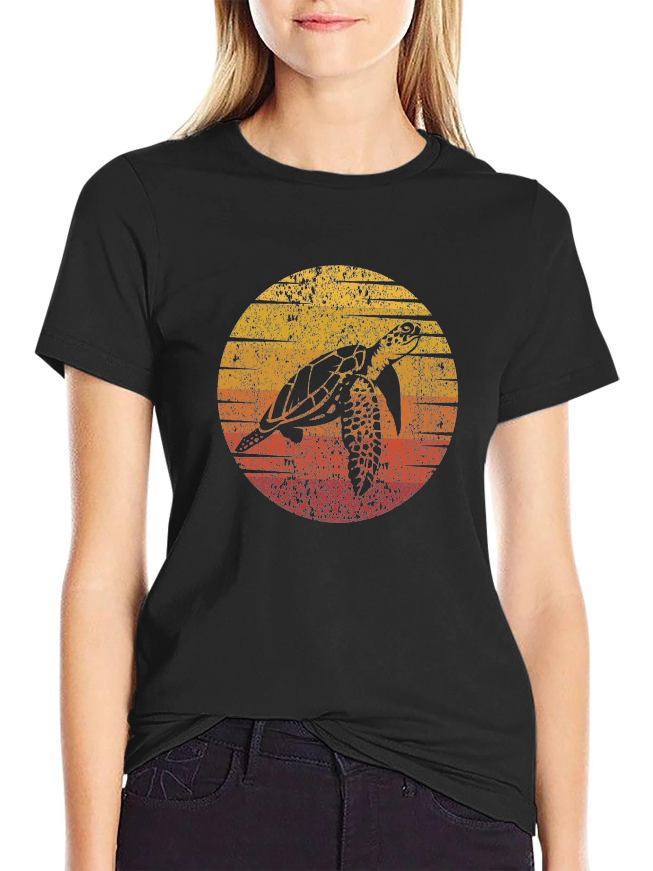 Retro Sea Turtle Graphic T-Shirt