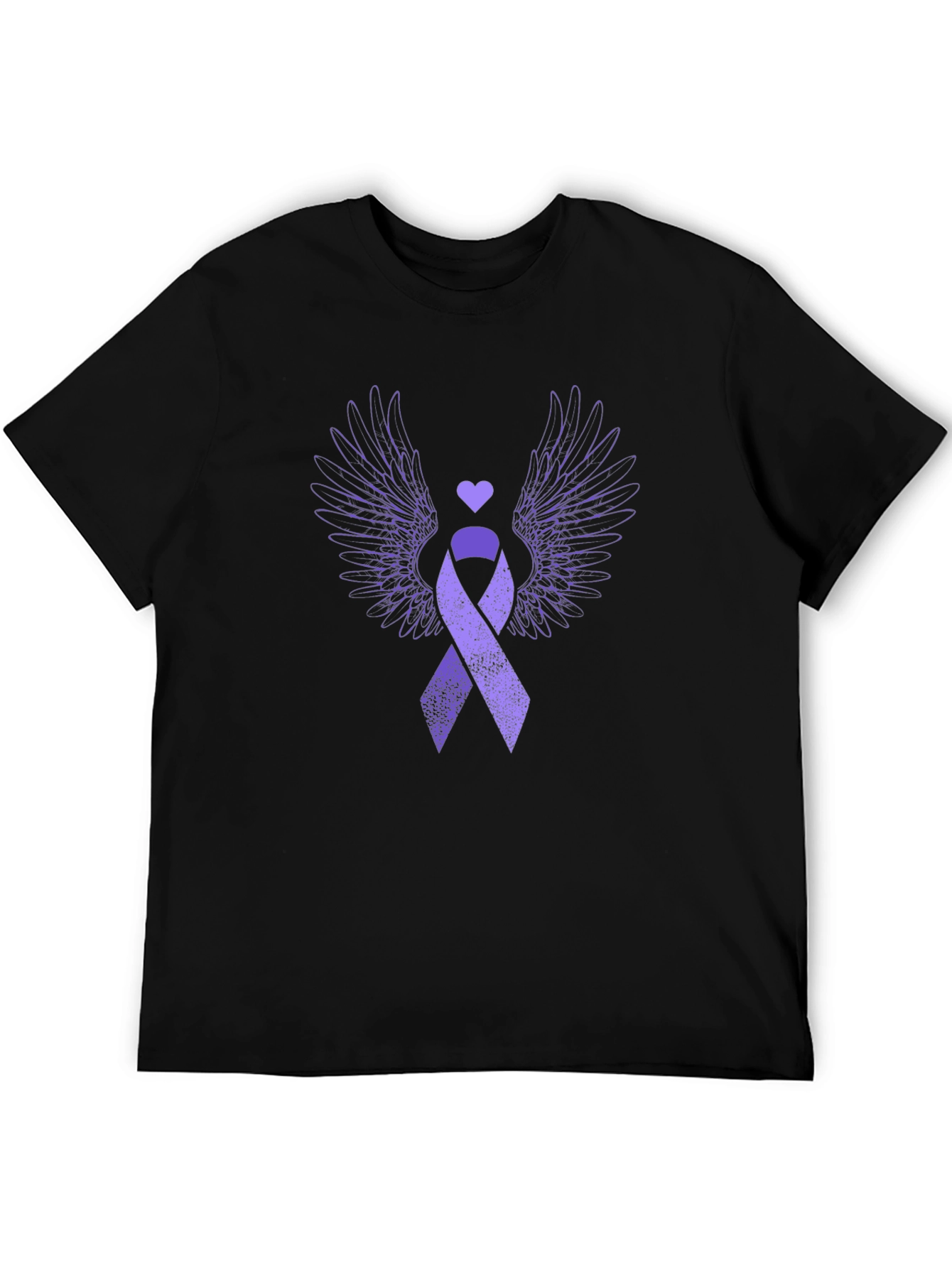 Purple Ribbon Wings Graphic Tee