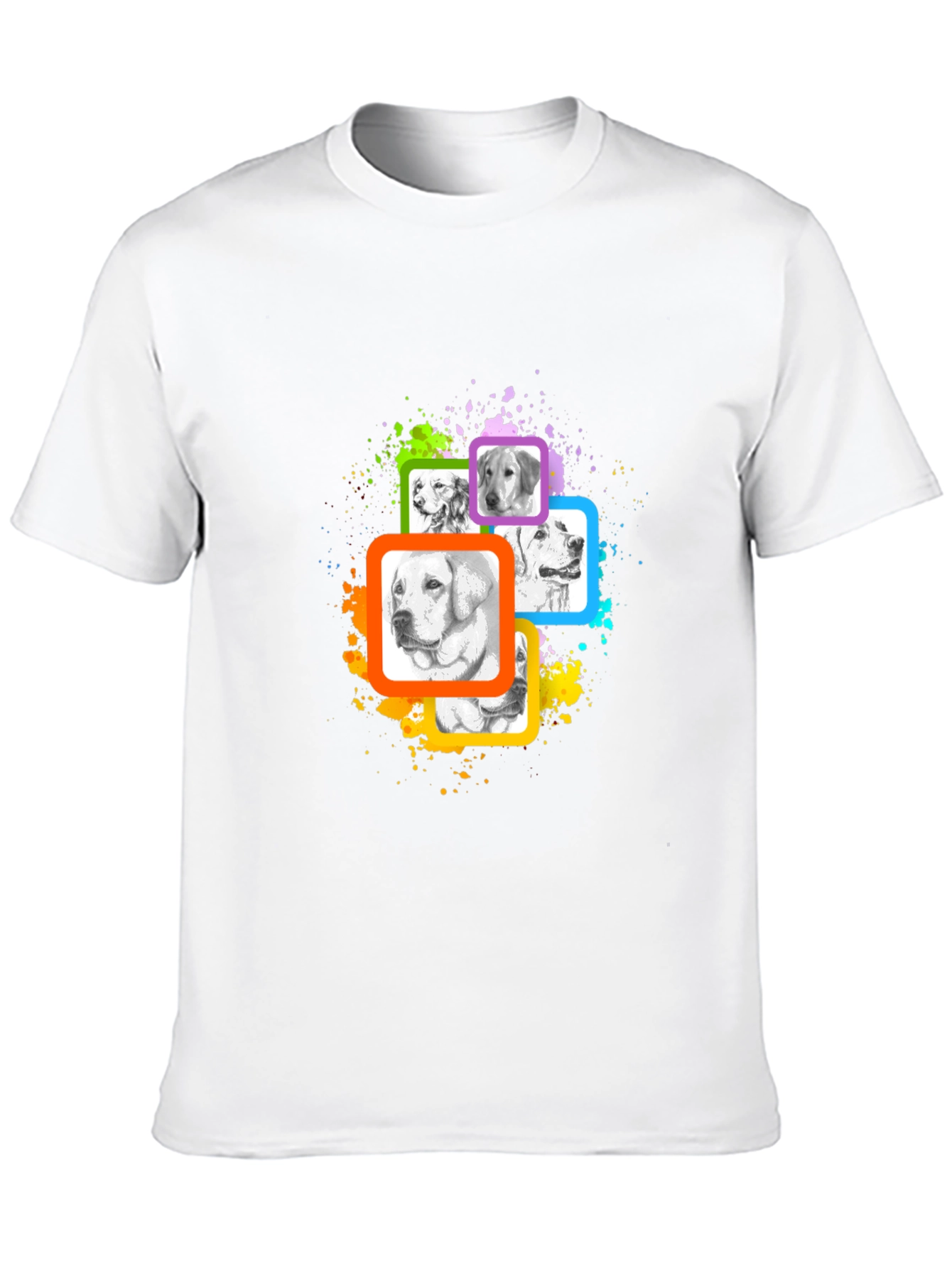 Dog Portrait Graphic T-Shirt - Black