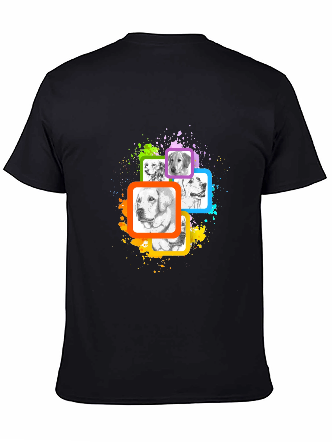 Dog Portrait Graphic T-Shirt - Black
