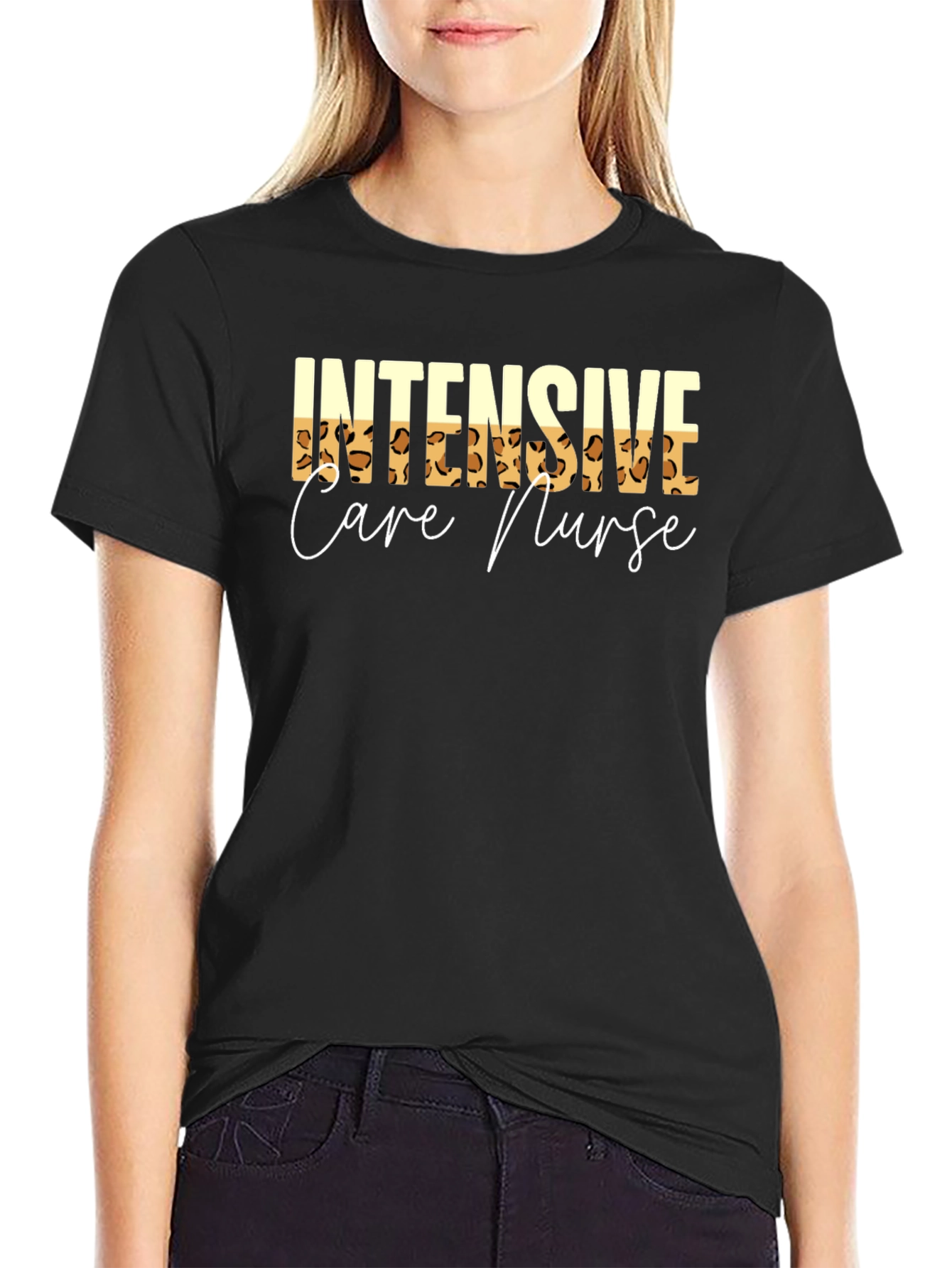 Intensive Care Nurse Leopard Print T-Shirt