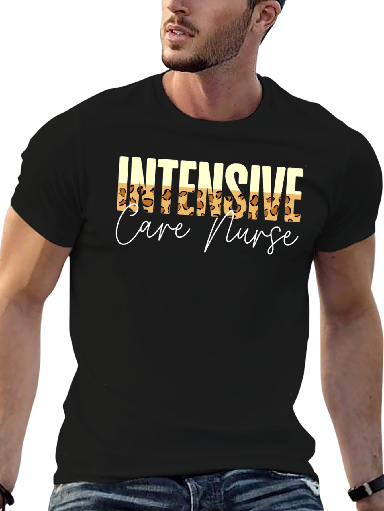 Intensive Care Nurse Leopard Print T-Shirt