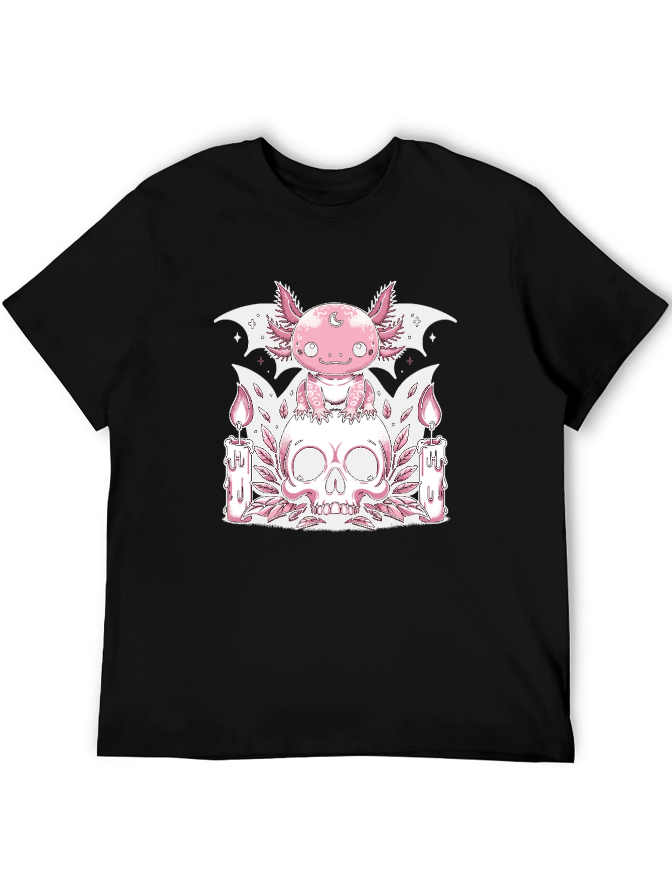Axolotl Skull Graphic Tee - Goth Pastel